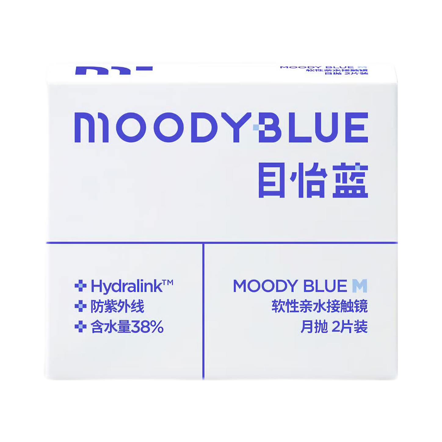 推荐商品：moody blue 软性亲水月抛小直径隐形眼镜 双重守护