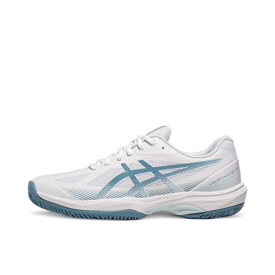 推荐商品：Asics/亚瑟士 COURT HUNTER FF 羽毛球鞋 速度型稳定透气 网布 纯白色/蓝色