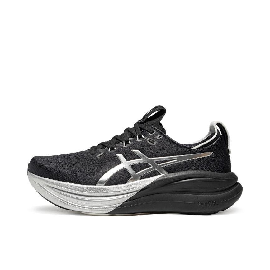 推荐商品：Asics/亚瑟士 GEL-NIMBUS 28 跑鞋 百搭时尚舒适圆头减震回弹夜跑轻便贴合支撑网面抓地慢跑缓冲缓震马拉松训练防滑冬季稳定竞速增高通勤鞋 深黑色