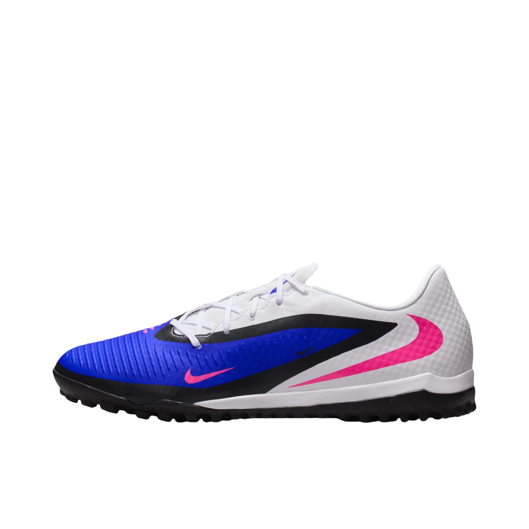 推荐商品：Nike Phantom 6 Academy TF 足球鞋 中端碎钉人造场地耐磨 赛车蓝/爆炸粉