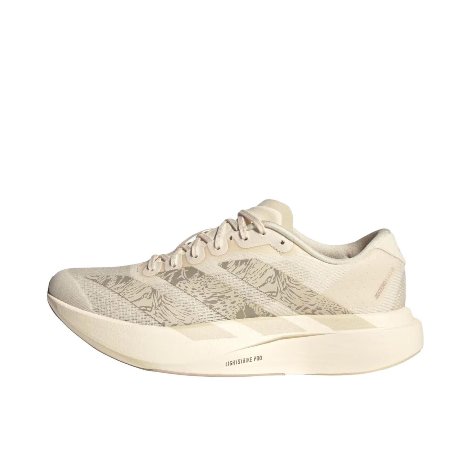 推荐商品：【梅西同款】 adidas Adizero Evo SL 跑鞋 缓震防滑圆头轻便运动马拉松竞速训练 亚麻晶棕/奇迹灰褐棕