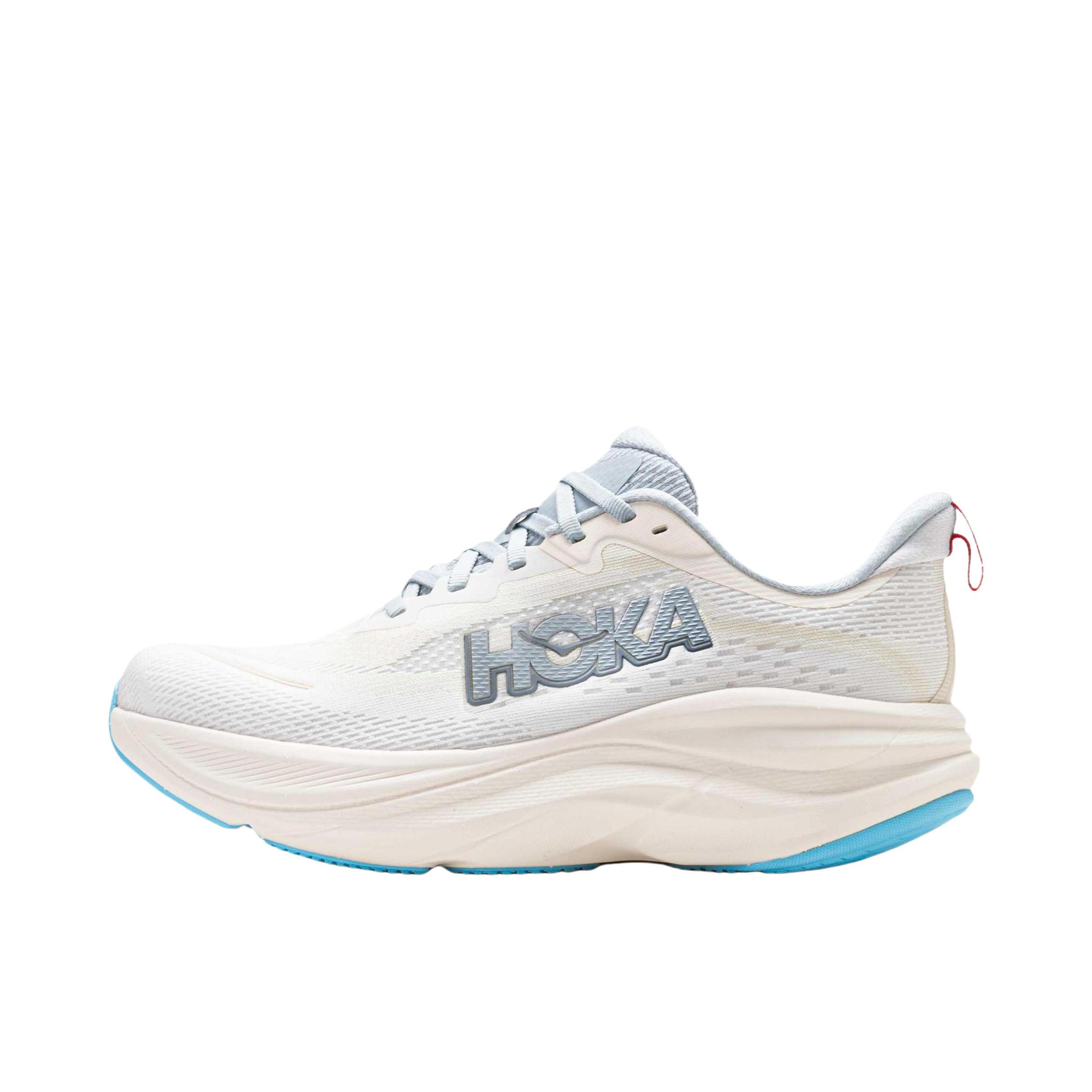 推荐商品：HOKA ONE ONE SKYFLOW 缓震回弹 防滑耐磨 舒适透气 公路 系带 稳定 跑鞋 女款/白色/蓝色