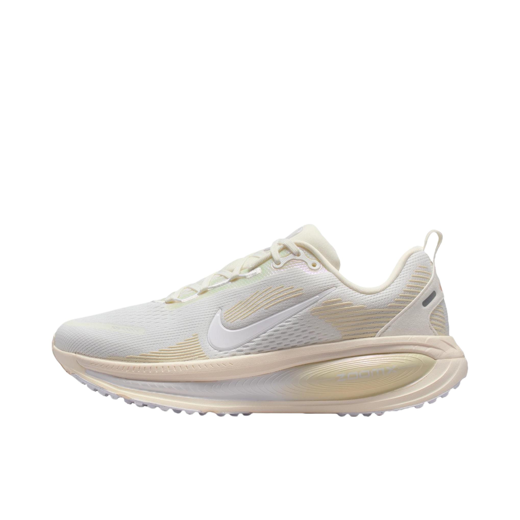 推荐商品：Nike Vomero 18 跑鞋 减震防滑低帮厚底训练轻便短跑贴合防水 山峰白/粉白色/海玻璃色