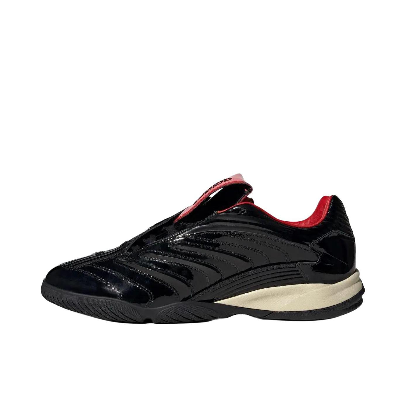 推荐商品：adidas Predator Sala IN 足球鞋 平底防滑耐磨低帮 黑色/亮粉红荧光