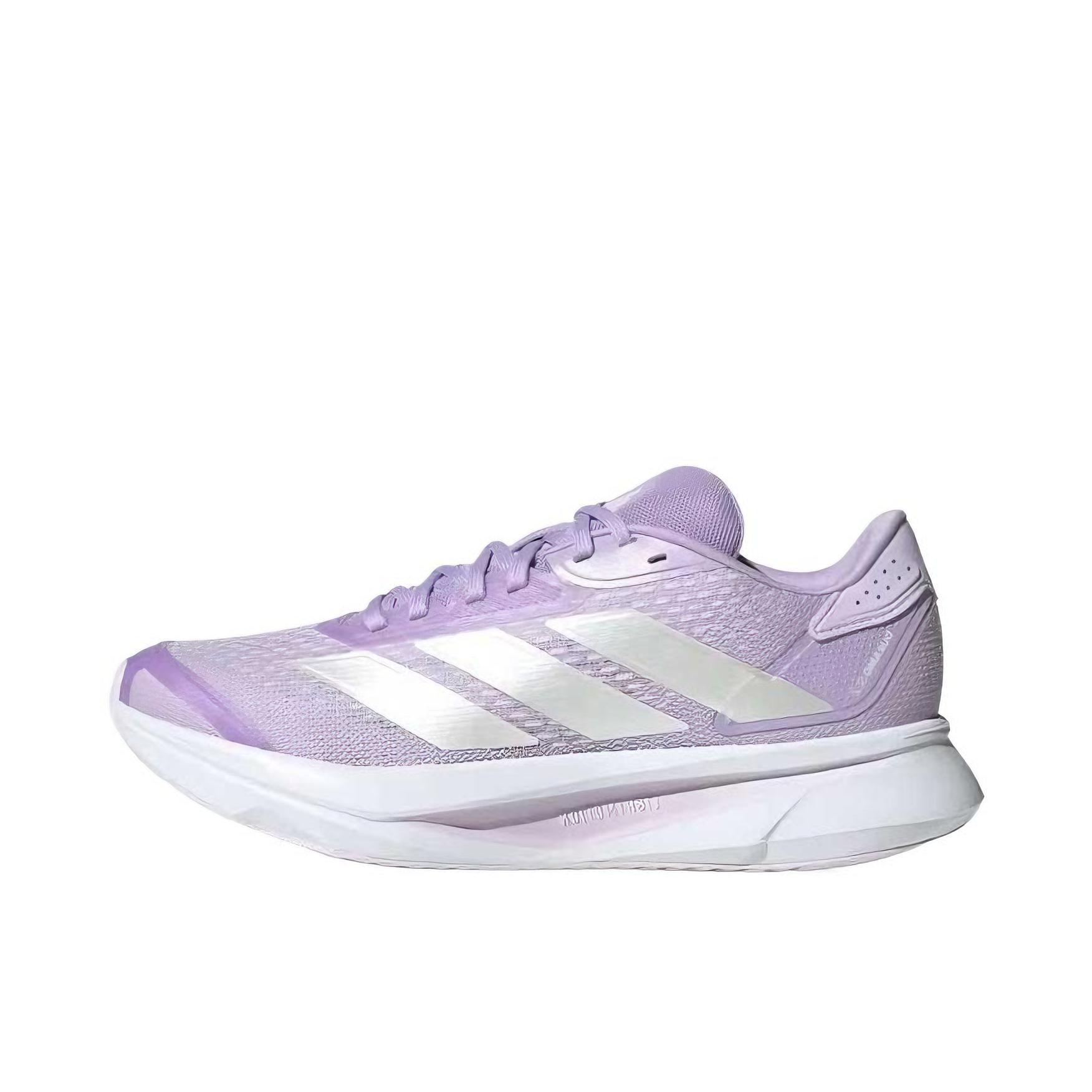 推荐商品：adidas DURAMO SL 2.0 跑鞋 百搭耐磨低帮系带透湿排汗鞋面网眼布短跑训练缓震防滑回弹备赛贴合耐穿支撑 女款/粉梅色/零金属/冰薰衣草