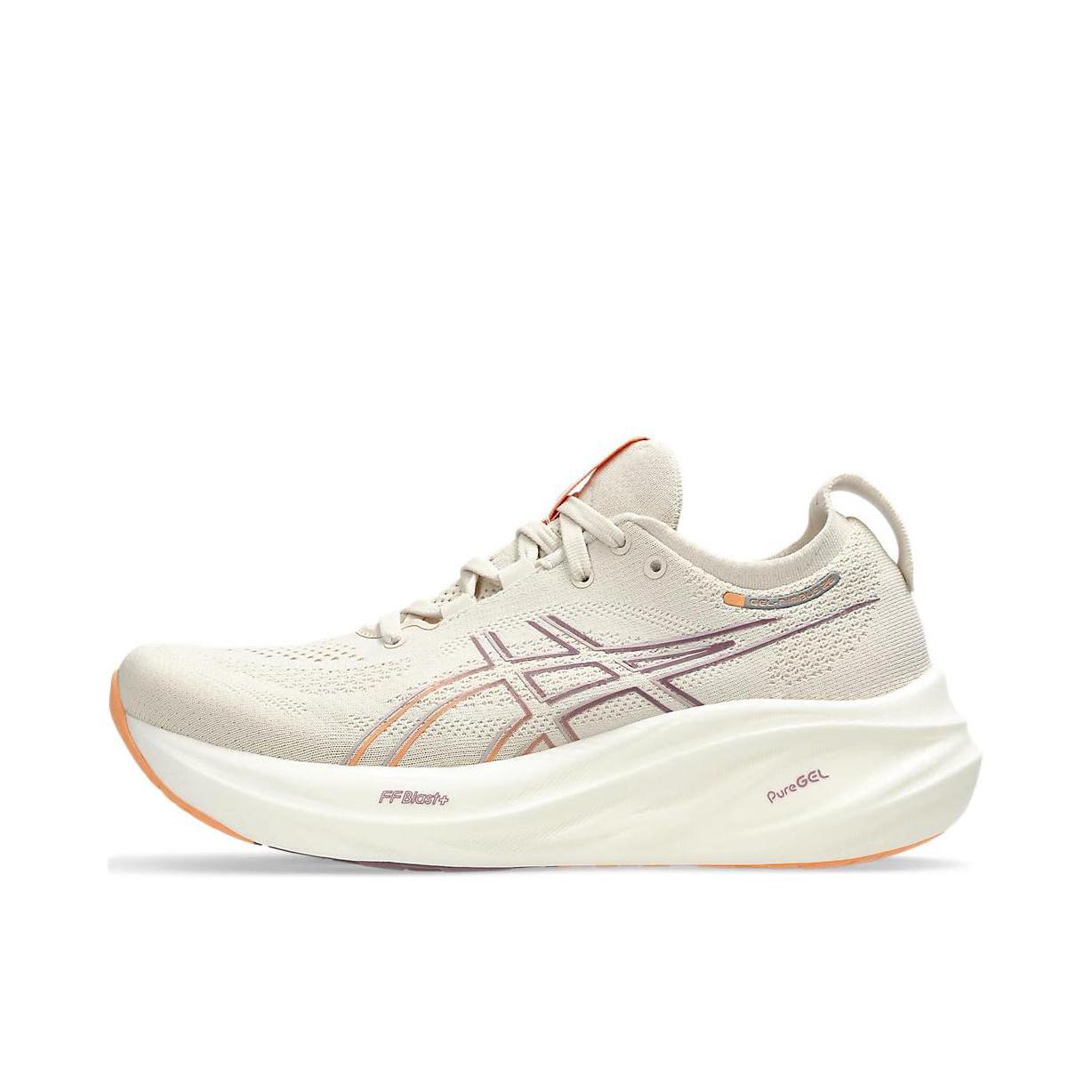 推荐商品：Asics/亚瑟士 Gel-Nimbus 26 跑鞋 缓震轻量回弹防滑耐磨舒适轻便稳定支撑马拉松短跑 米色   