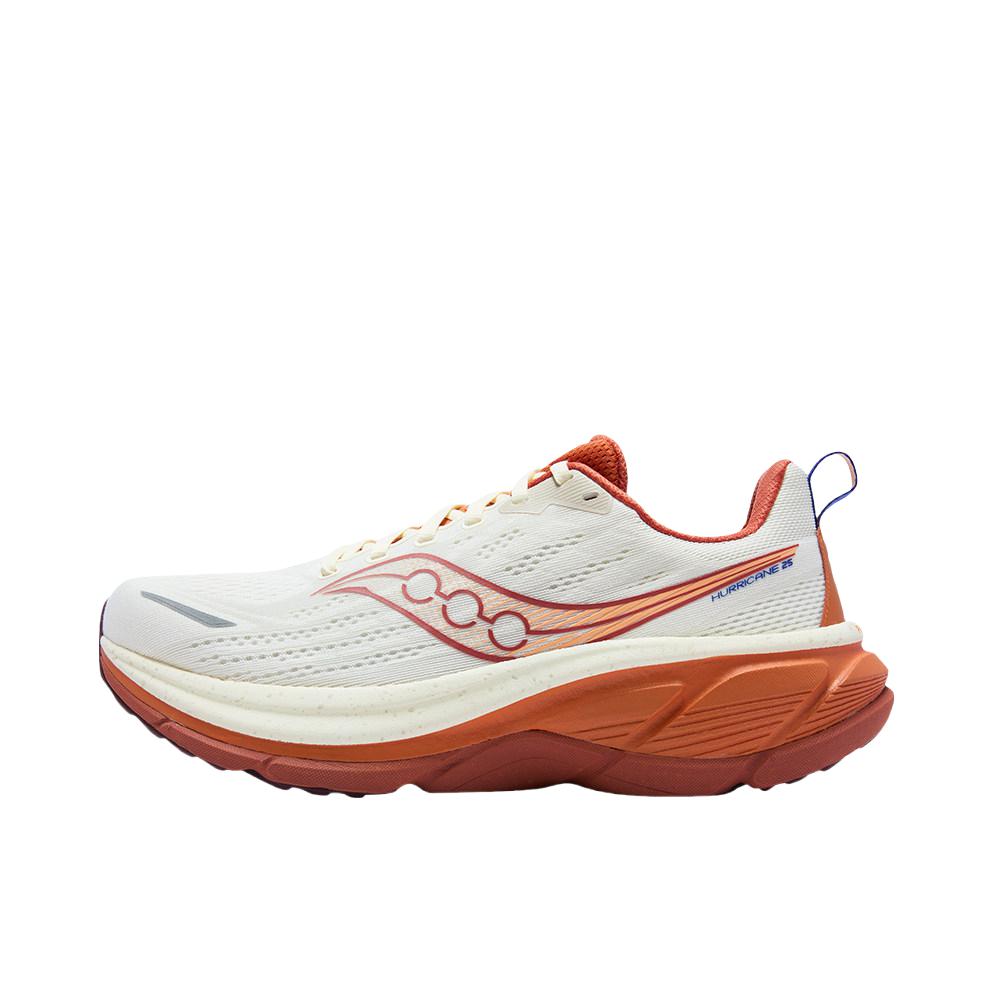 推荐商品：Saucony/索康尼 Hurricane 飓风 25 跑鞋 柔软减震支撑轻便旗舰级美观回弹稳定越野 米色/桔色