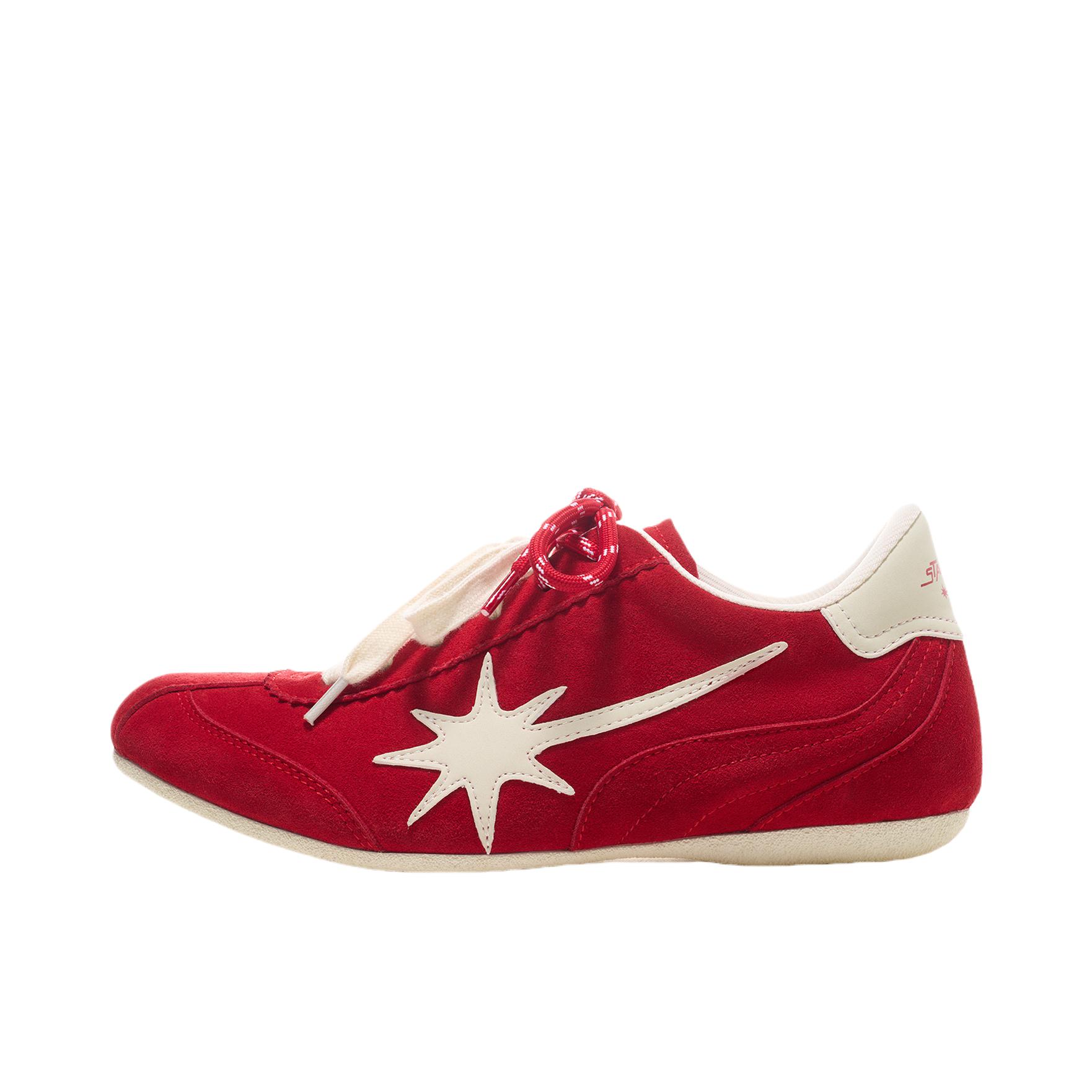推荐商品：STARWALK soldier Light Trainer-Brown 板鞋 复古时尚系带橡胶德训鞋薄底赛车鞋 红色 