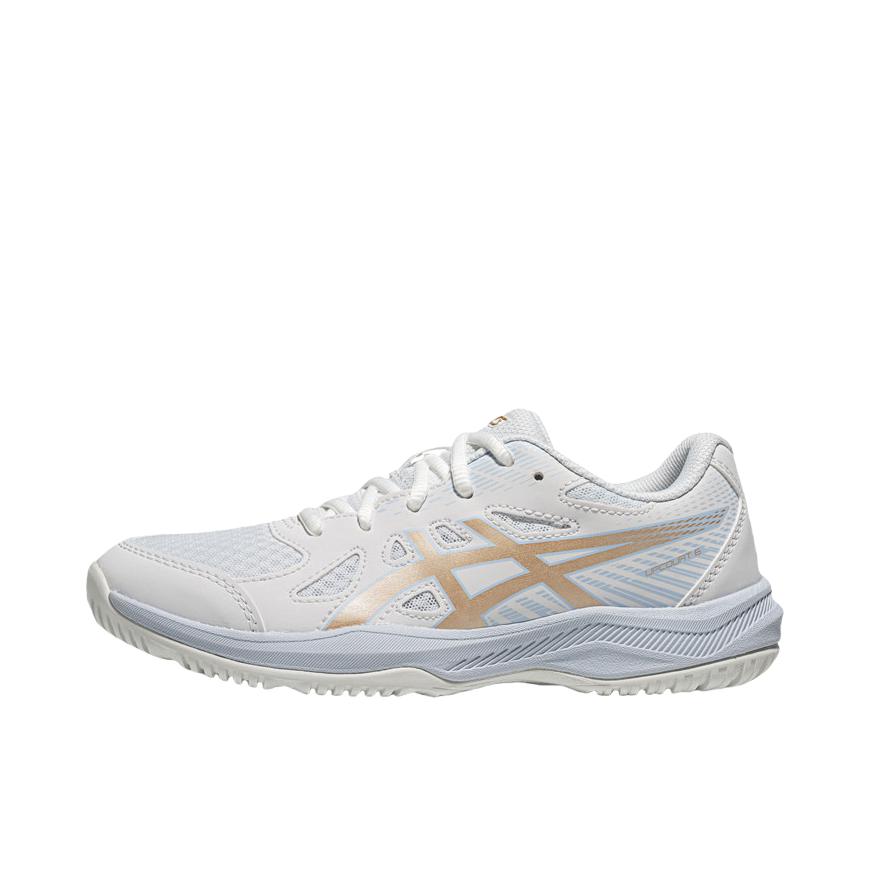推荐商品：Asics/亚瑟士 Gel-UPCOURT 6 防滑 透气 地板 支撑 网面 抓地 乒乓球鞋 大童/白色/米黄色