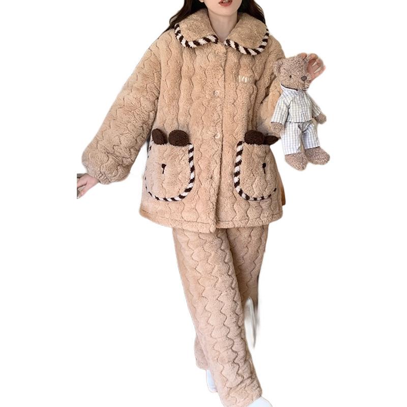 推荐商品：OUSHIBO/欧诗帛 加绒加厚长袖睡衣 女装 96367 卡皮巴拉/孕妇装
