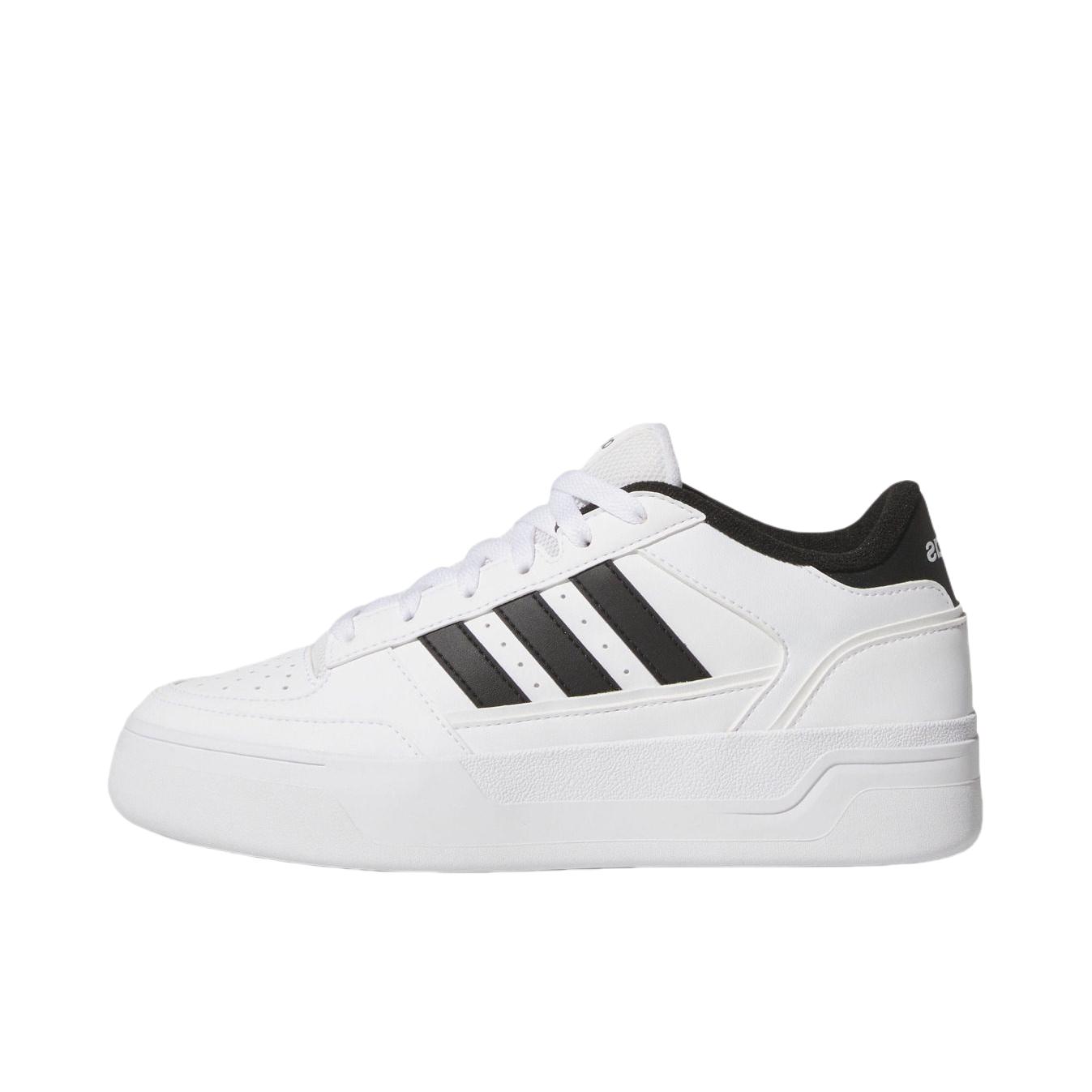 推荐商品：adidas BREAK START BOLD 板鞋 百搭厚底圆头系带增高 白色/黑色