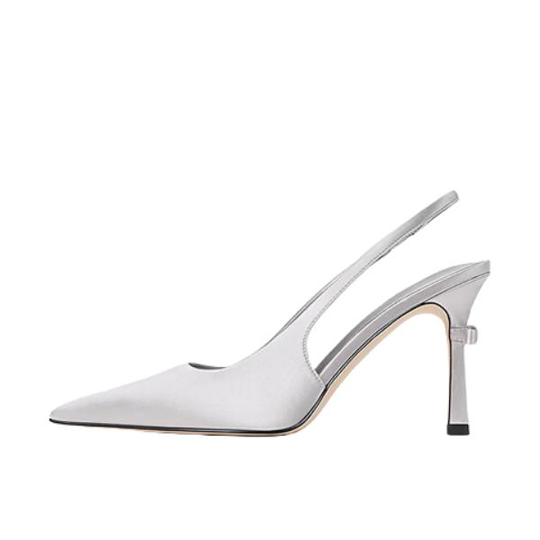 推荐商品：CHARLES&KEITH 高跟鞋 尖头缎面舒适 CK1-60580336 灰色