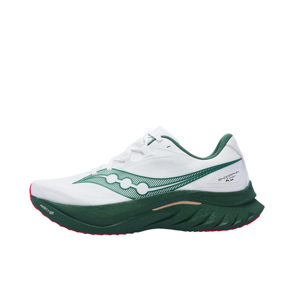 推荐商品：Saucony/索康尼 Endorphin Speed 啡速4 尼龙板 回弹 碳板 减震 防滑耐磨 防水 支撑 马拉松 跑鞋 白色/绿色