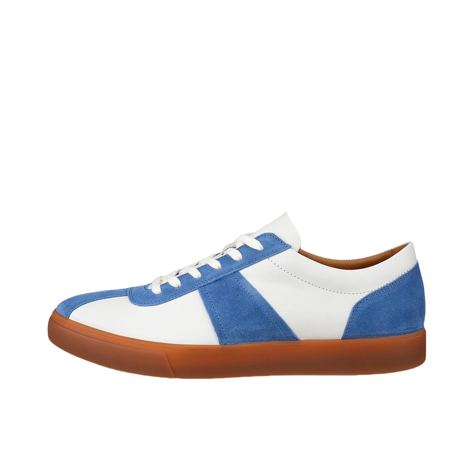 推荐商品：ECCO/爱步 SS26 SOFT 10系列 运动休闲鞋 百搭通勤舒适复古风薄底 白色/宝石蓝 