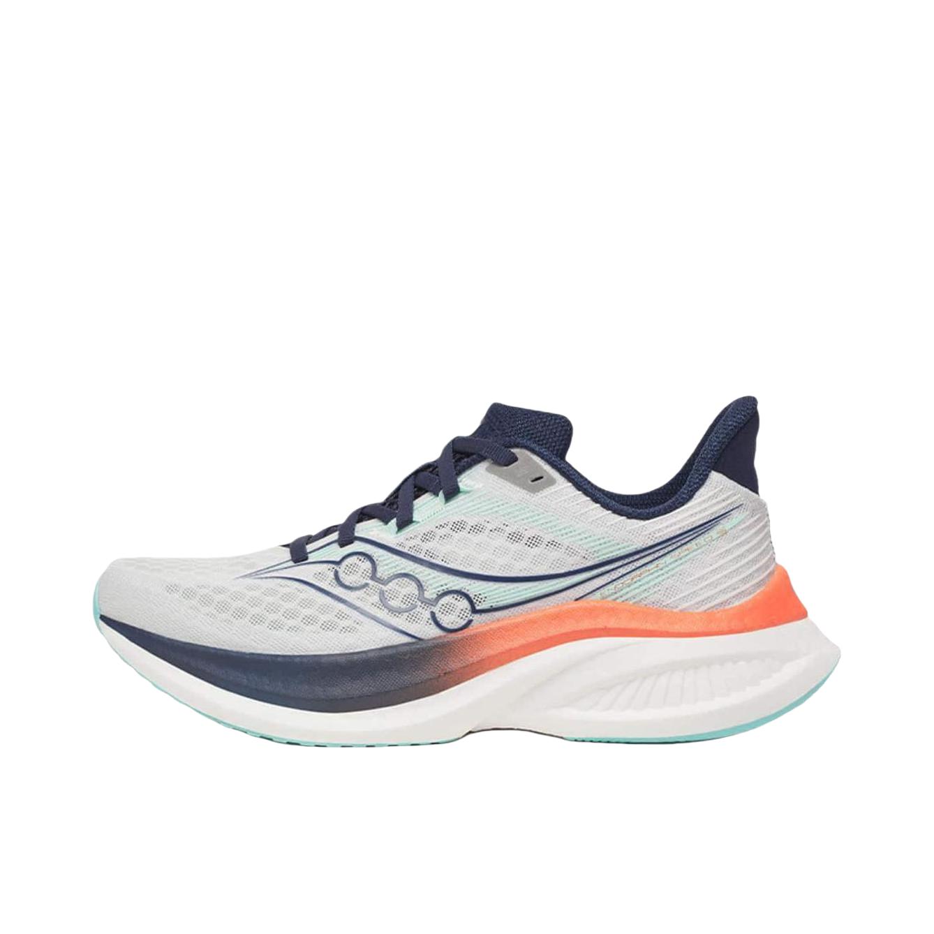 推荐商品：Saucony/索康尼 Endorphin Speed 啡速 5 缓震回弹 轻便透气 舒适耐磨 竞速 马拉松 越山向海 尼龙板 长距离 训练 防滑 跑鞋 白色/绿色/橙色