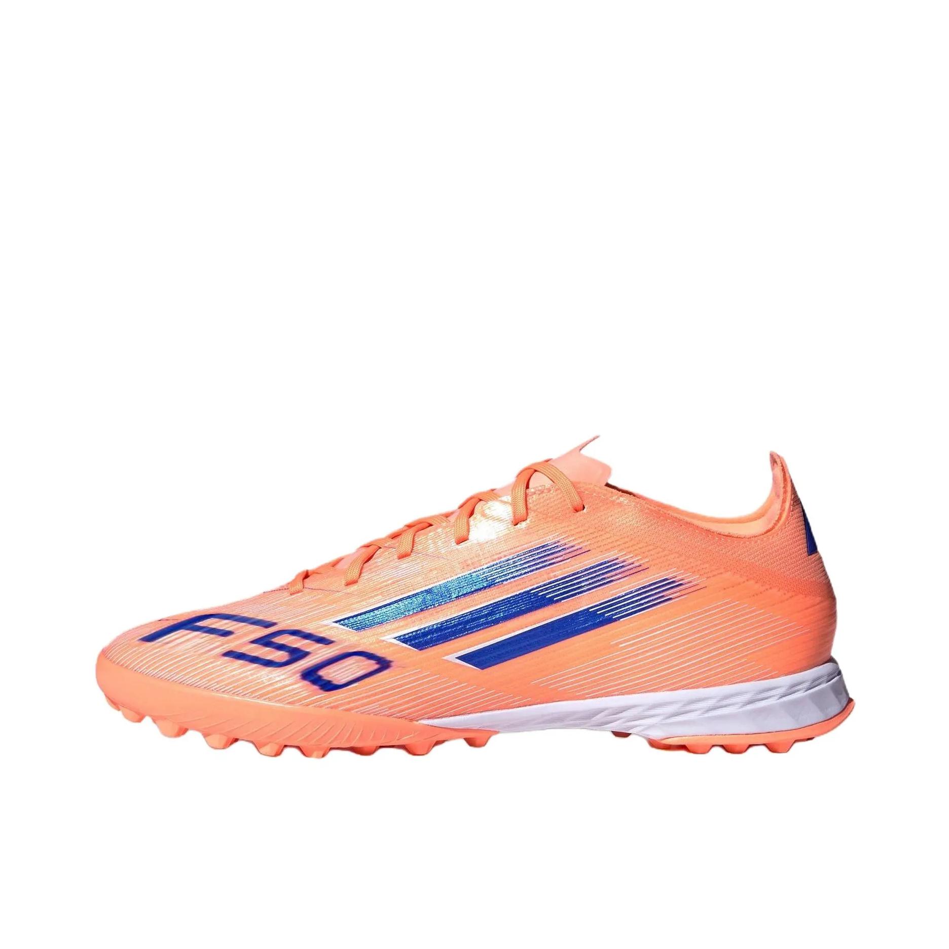 推荐商品：adidas F50 Pro TF 足球鞋 次顶级胶质碎钉人造草地室外硬地缓震 橙色/蓝色