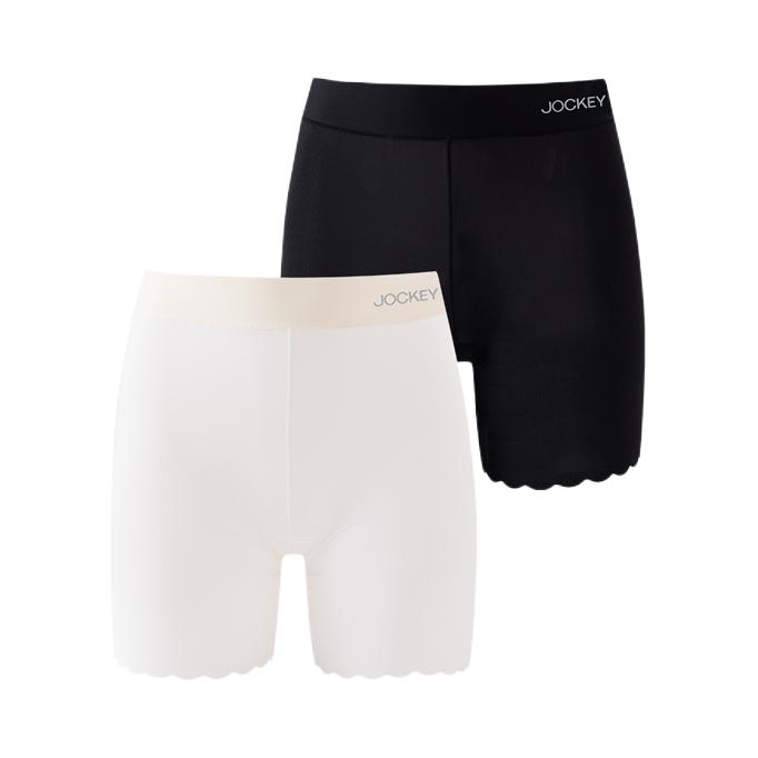 推荐商品：JOCKEY 防走光柔软透气无痕中腰打底裤 女装 WX4554077 尊贵黑+珍珠白/2条装
