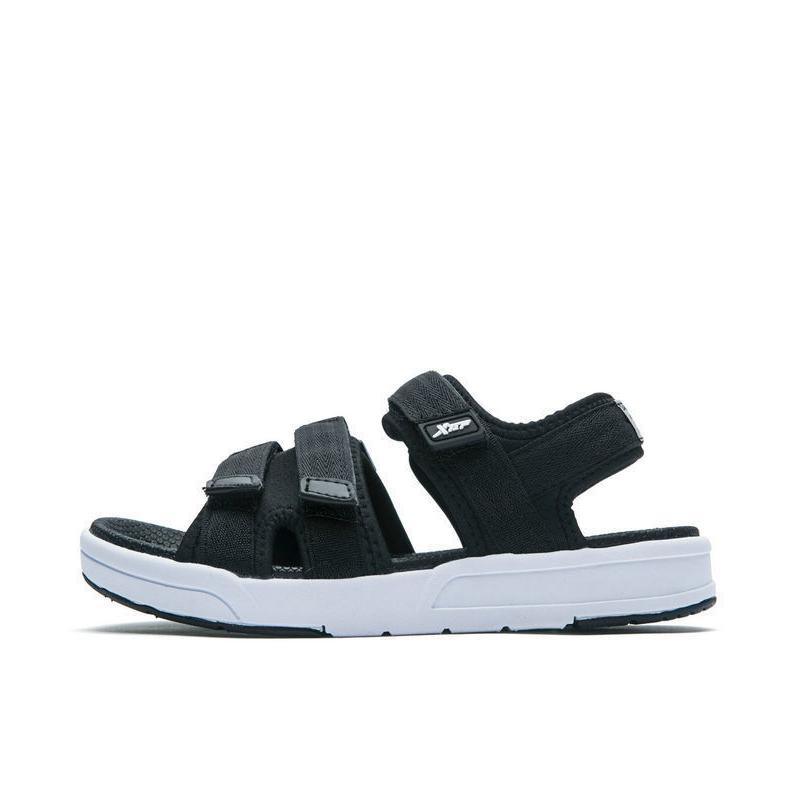 推荐商品：特步 2018年夏季款 防滑耐磨 轻便透气 舒适软底 百搭潮流 沙滩户外 运动 魔术贴 凉鞋 982218171533 黑白