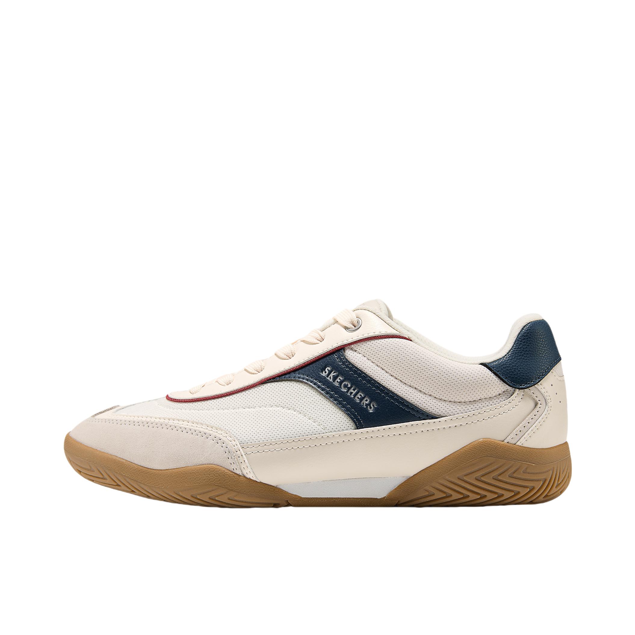 推荐商品：Skechers/斯凯奇 德训鞋 板鞋 百搭通勤休闲轻质网布大底缓震复古 183410 白色/海军蓝