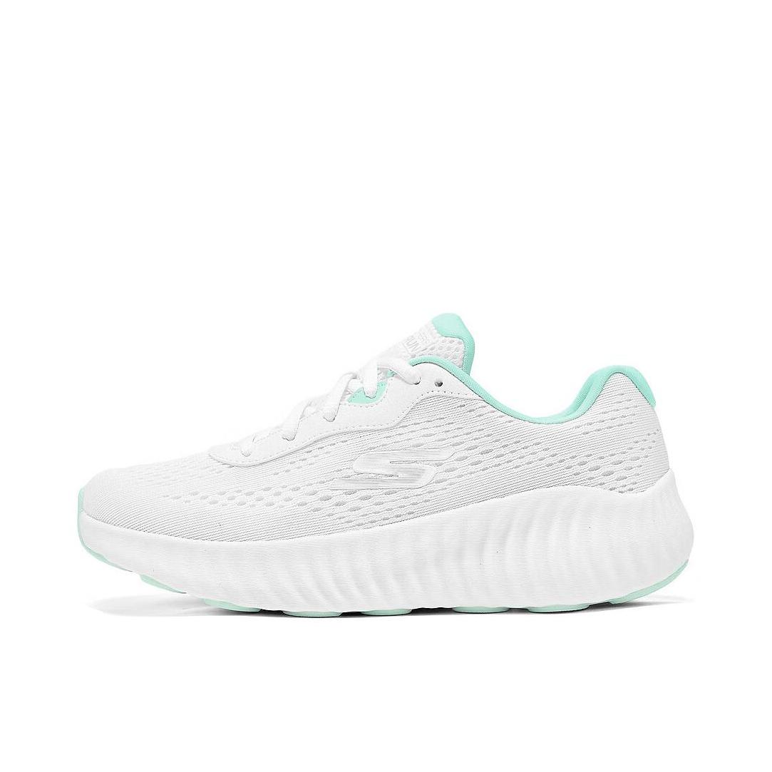 推荐商品：Skechers/斯凯奇 GO RUN 厚底增高 缓震回弹 防滑耐磨 舒适软底 网布透气 慢跑 百搭 跑鞋 女款/粉红色/绿色