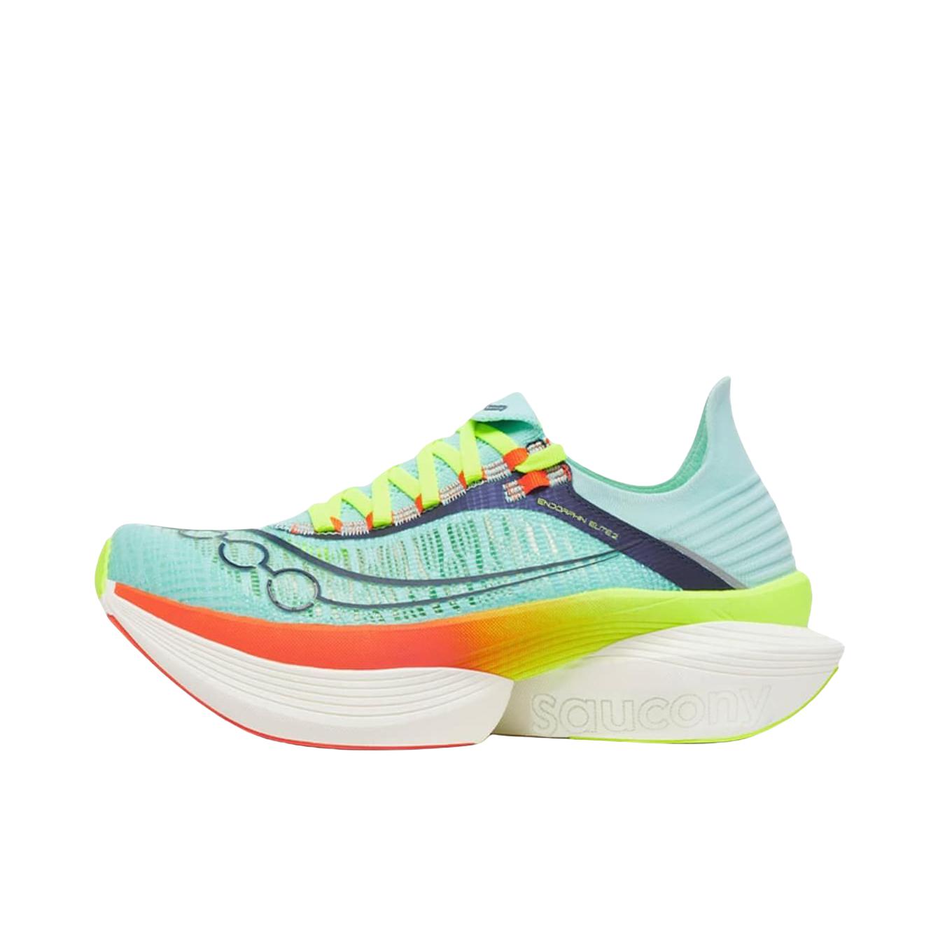 推荐商品：Saucony/索康尼 Endorphin Elite 啡翼 2 碳板 舒适透气 防滑耐磨 减震 低帮 时尚百搭 跑鞋 蓝色/青色 