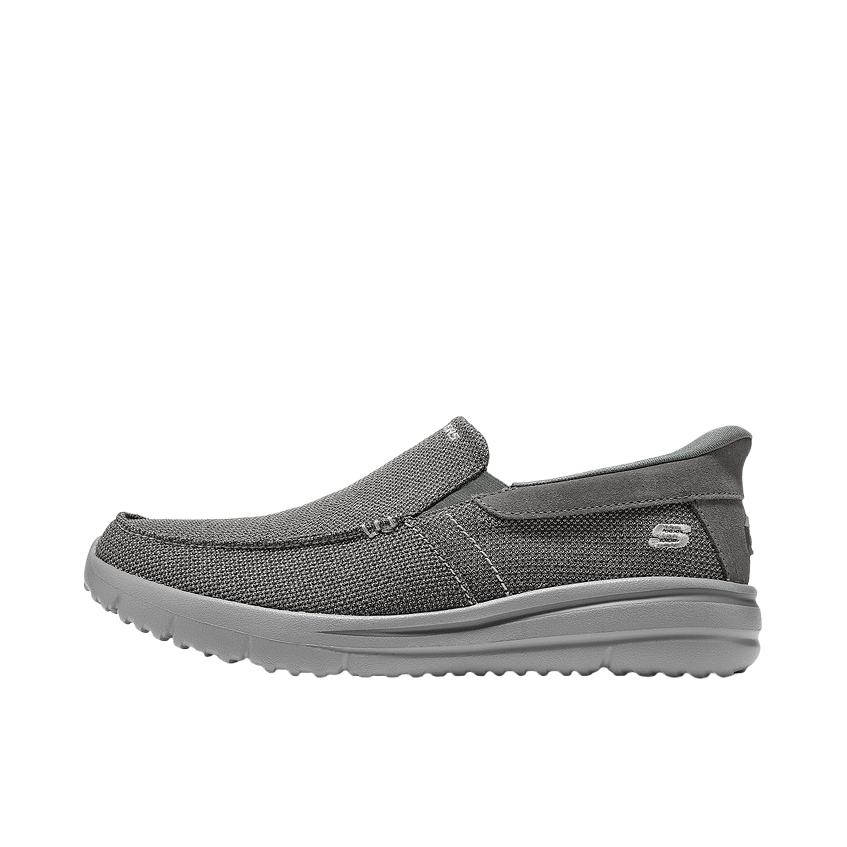 推荐商品：Skechers/斯凯奇 Comfortable Casual 运动休闲鞋 轻便透气低帮耐磨闪穿软底一脚蹬冬季缓震防滑 灰色
