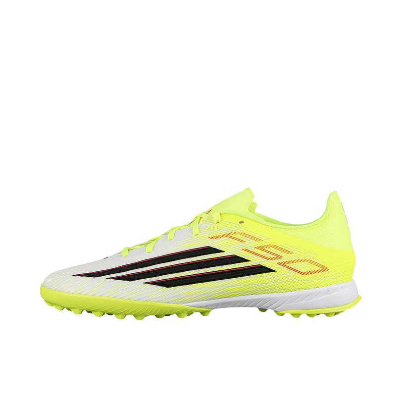 推荐商品：adidas F50 LEAGUE TF 足球鞋 中端胶质碎钉人草室外硬地防滑防踢  亮黄荧光/黑色/亮红色