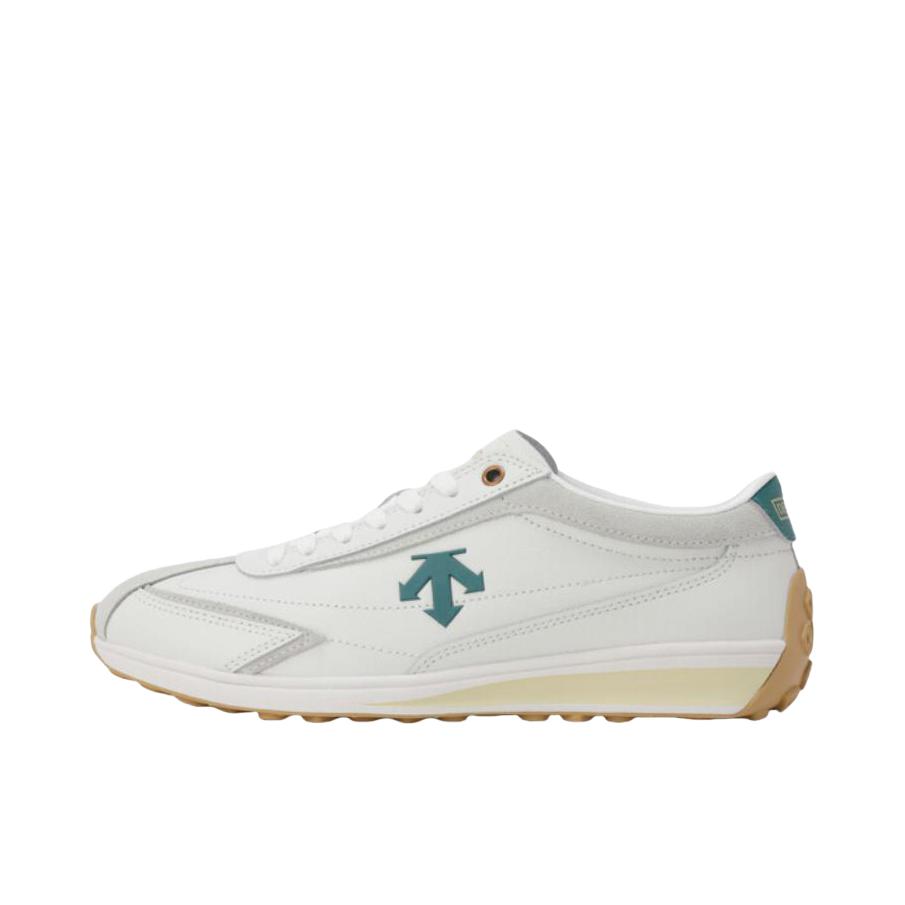 推荐商品：DESCENTE/迪桑特 Cron Racer 透气 耐磨 系带 圆头 复古风 运动休闲鞋 SP123LCR18-BKWH 米色/浅绿色