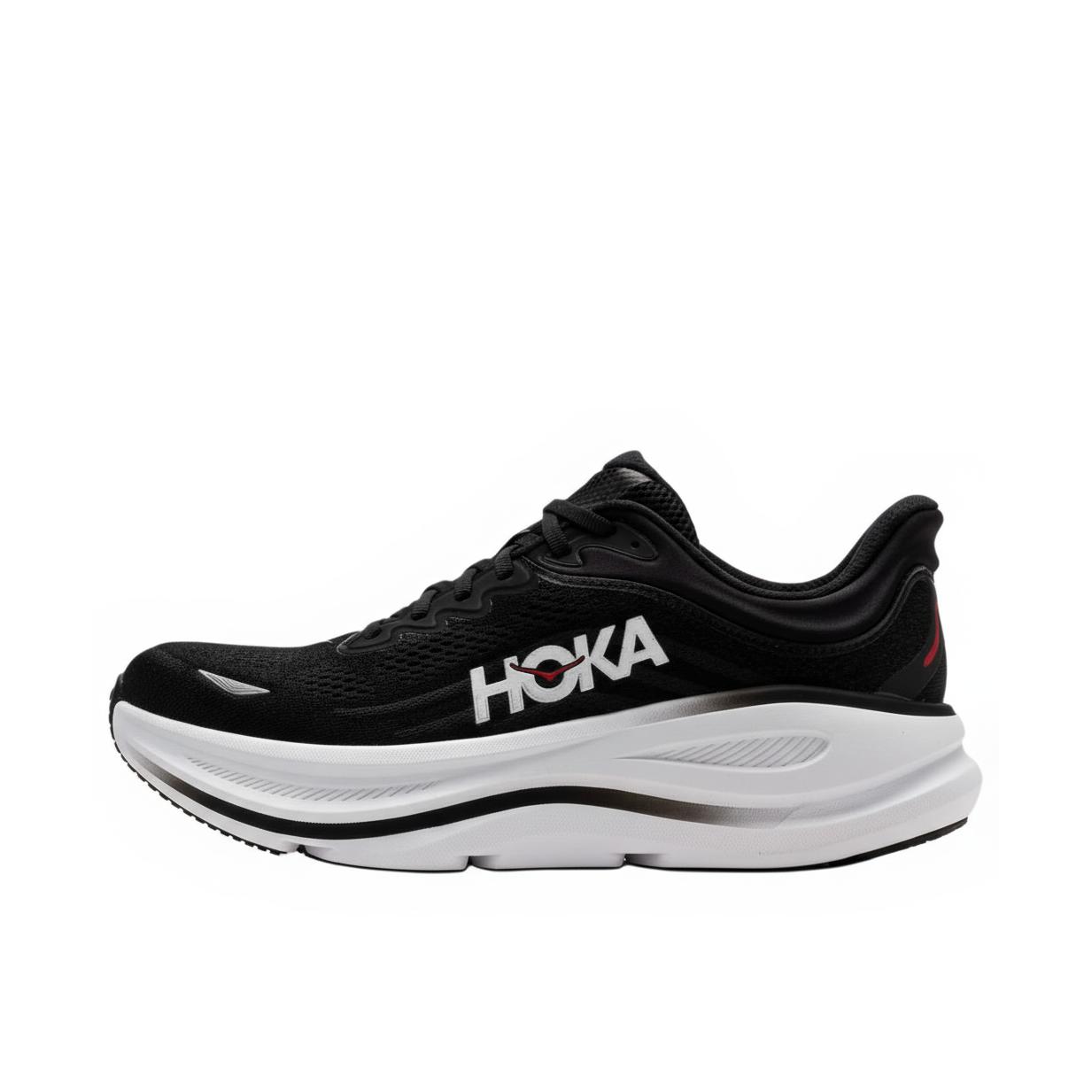 推荐商品：HOKA ONE ONE Bondi 9 越野跑鞋 防滑耐磨缓震透气低帮舒适百搭 黑色/白色