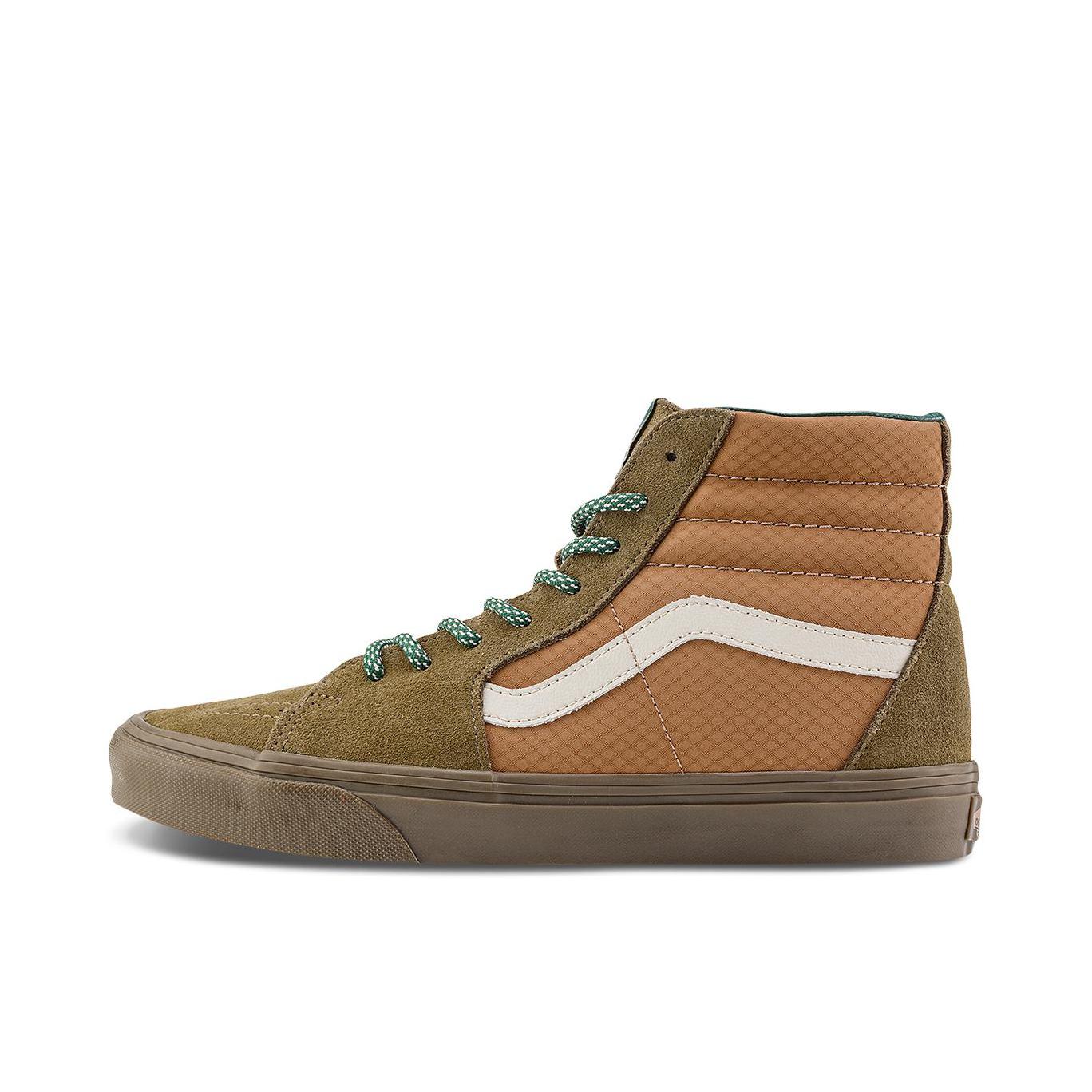 推荐商品：Vans/范斯 SK8-Hi 板鞋 潮流经典拼接复古街头厚底 棕色/褐色