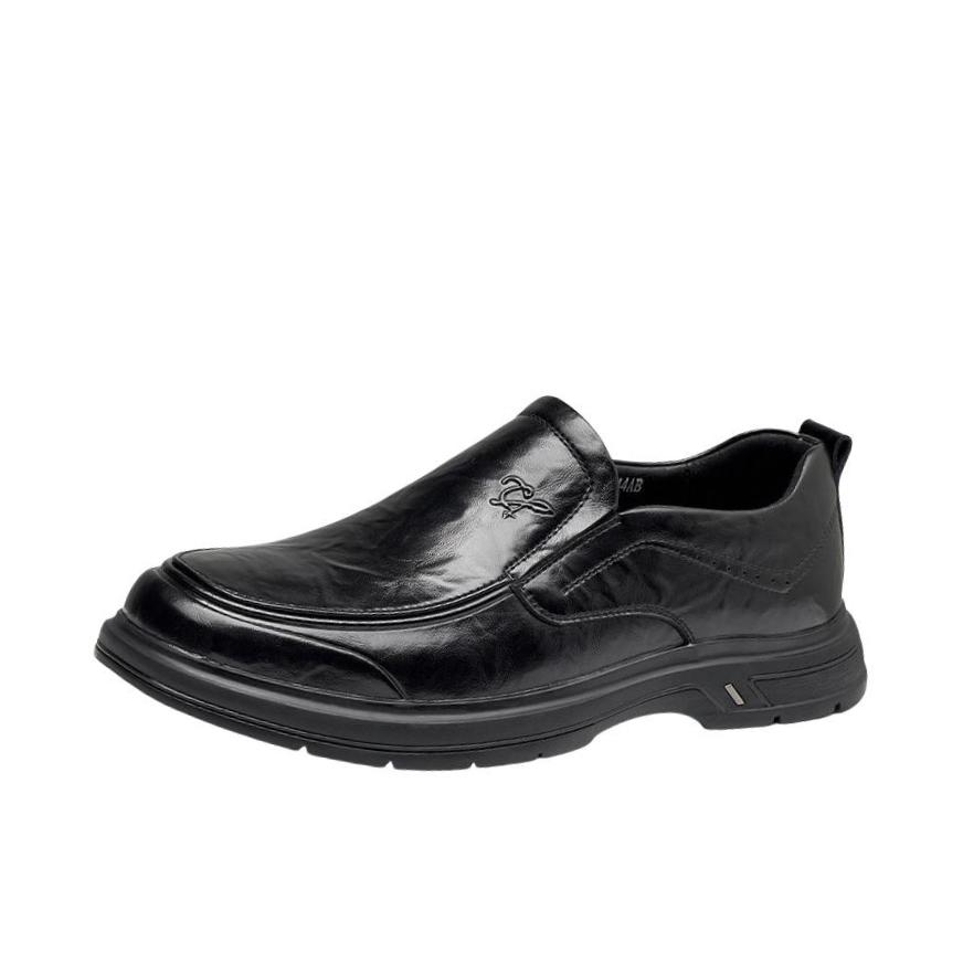 推荐商品：海澜之家 皮鞋 耐磨套脚休闲软底 HAAPXM1FAV043 套脚款/黑色