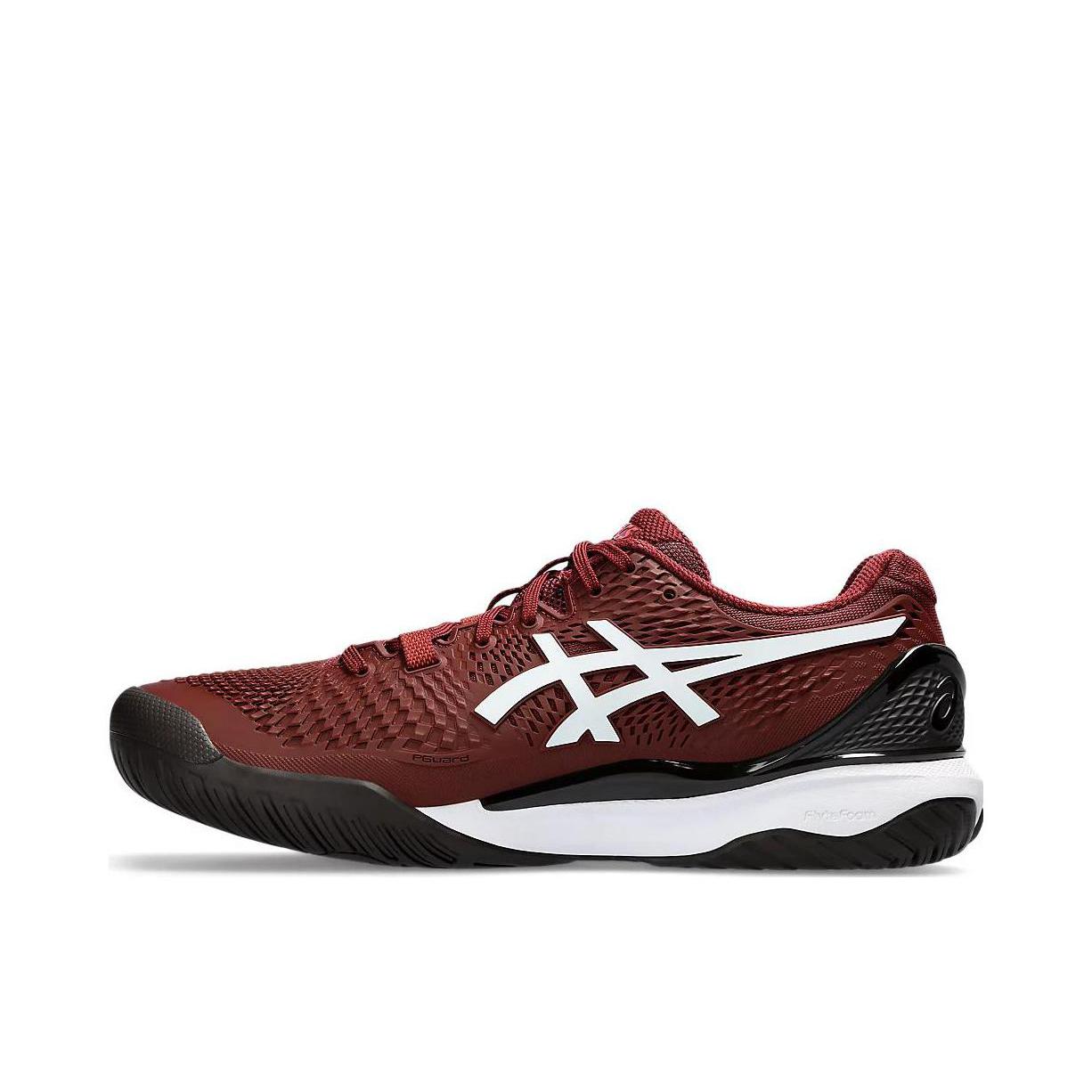 推荐商品：Asics/亚瑟士 Gel-Resolution 9 网面透气 防滑缓冲 稳定型 网球鞋 暗红