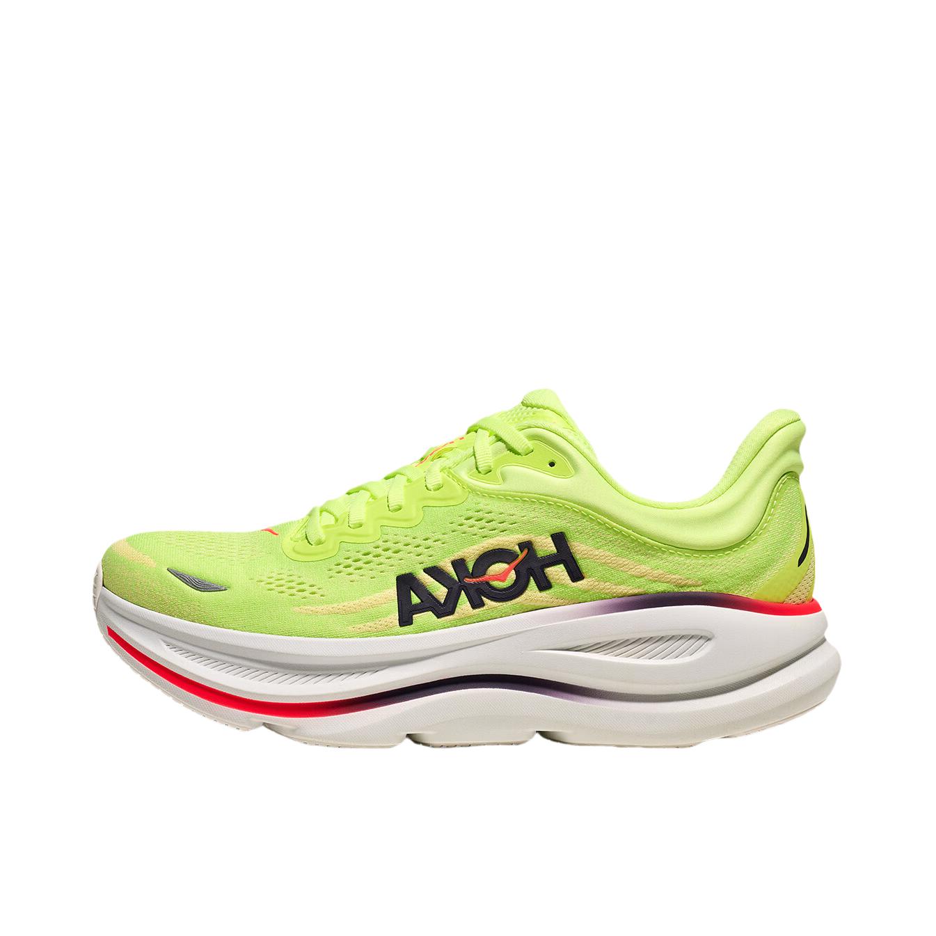 推荐商品：HOKA ONE ONE Bondi 9 越野跑鞋 防滑耐磨缓震透气低帮舒适百搭 宽版/闪柚绿/阳光黄