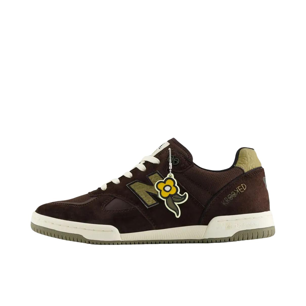 推荐商品：New Balance Numeric Tom Knox 600 防滑耐磨 轻便软底 低帮 系带 圆头 舒适百搭 板鞋 Krooked NB联名/D宽/棕色 