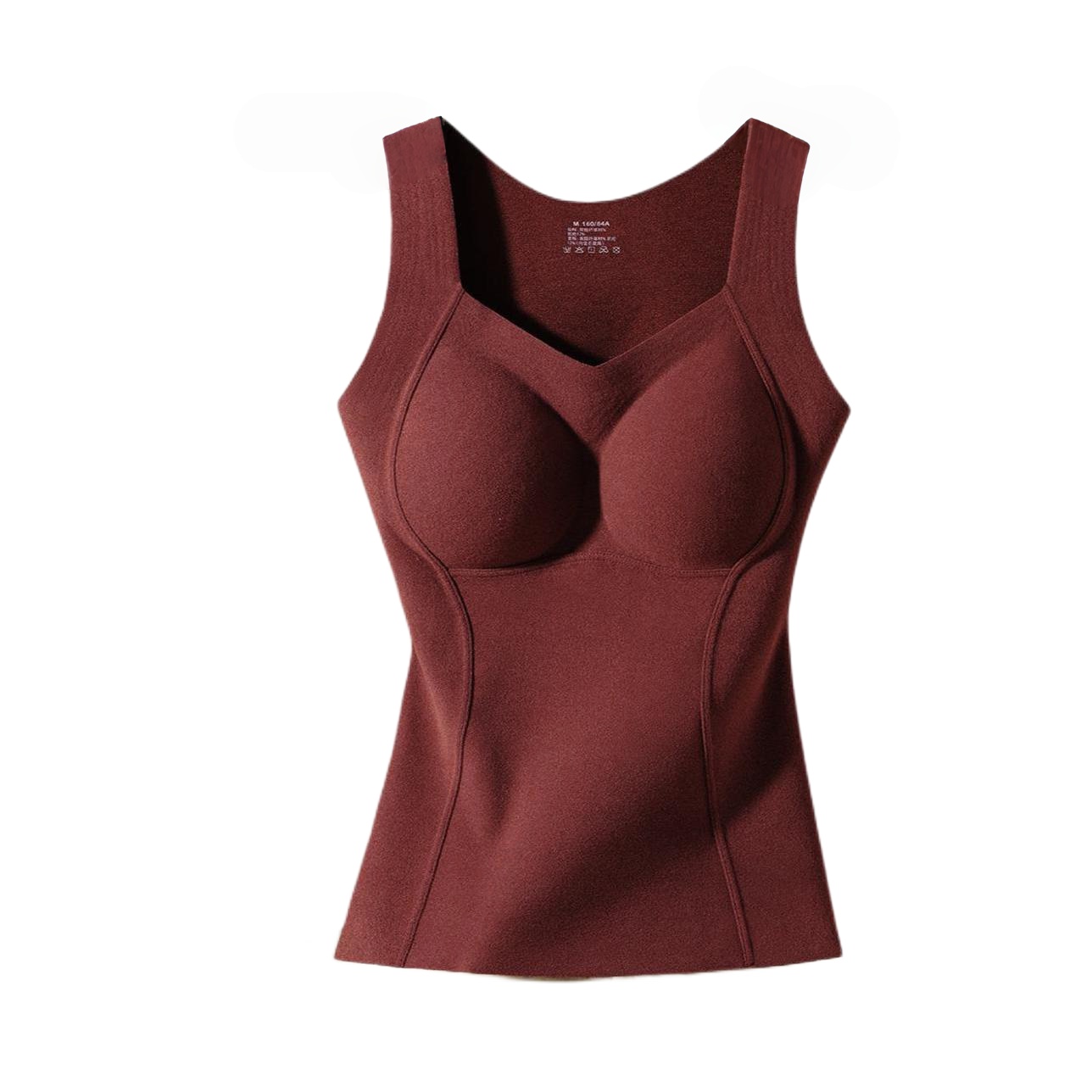 推荐商品：Moonbadi/梦芭蒂 保暖德绒带胸垫内搭背心 女装 FX4906 安可拉红