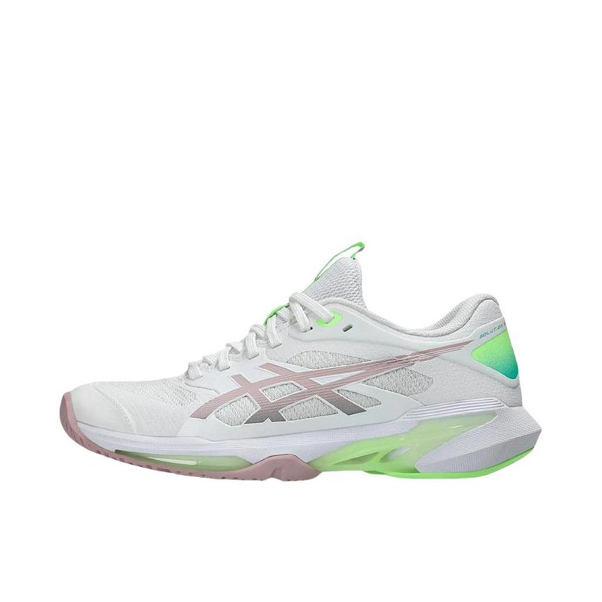 推荐商品：Asics/亚瑟士 SOLUTION SPEED FF 4 网球鞋 系带舒适运动轻量回弹贴合耐穿防滑稳定支撑减震 女款/白色/绿色