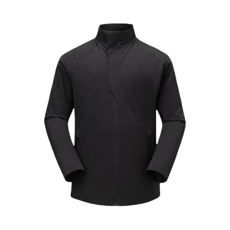 推荐商品：超级安踏 防泼水立领长袖夹克 152616612 黑