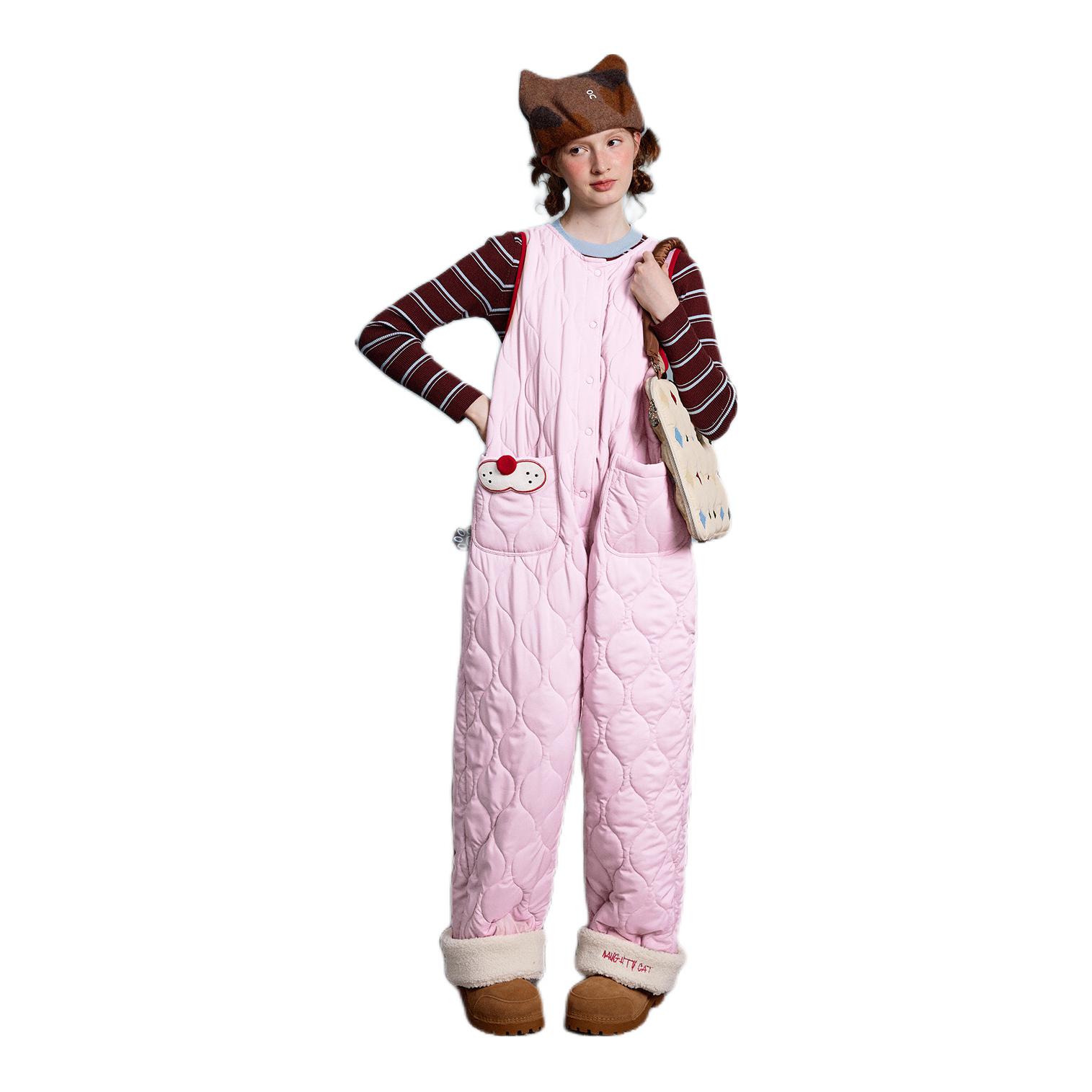 推荐商品：yso 酷猫系列工装背心款夹棉睡衣 女装 325423530342 粉