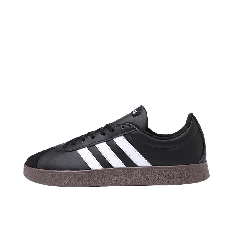 推荐商品：【520礼物】adidas VL Court T头鞋 德训鞋 板鞋 休闲舒适轻便减震耐磨防滑轻运动复古圆头 暗黑色/白色