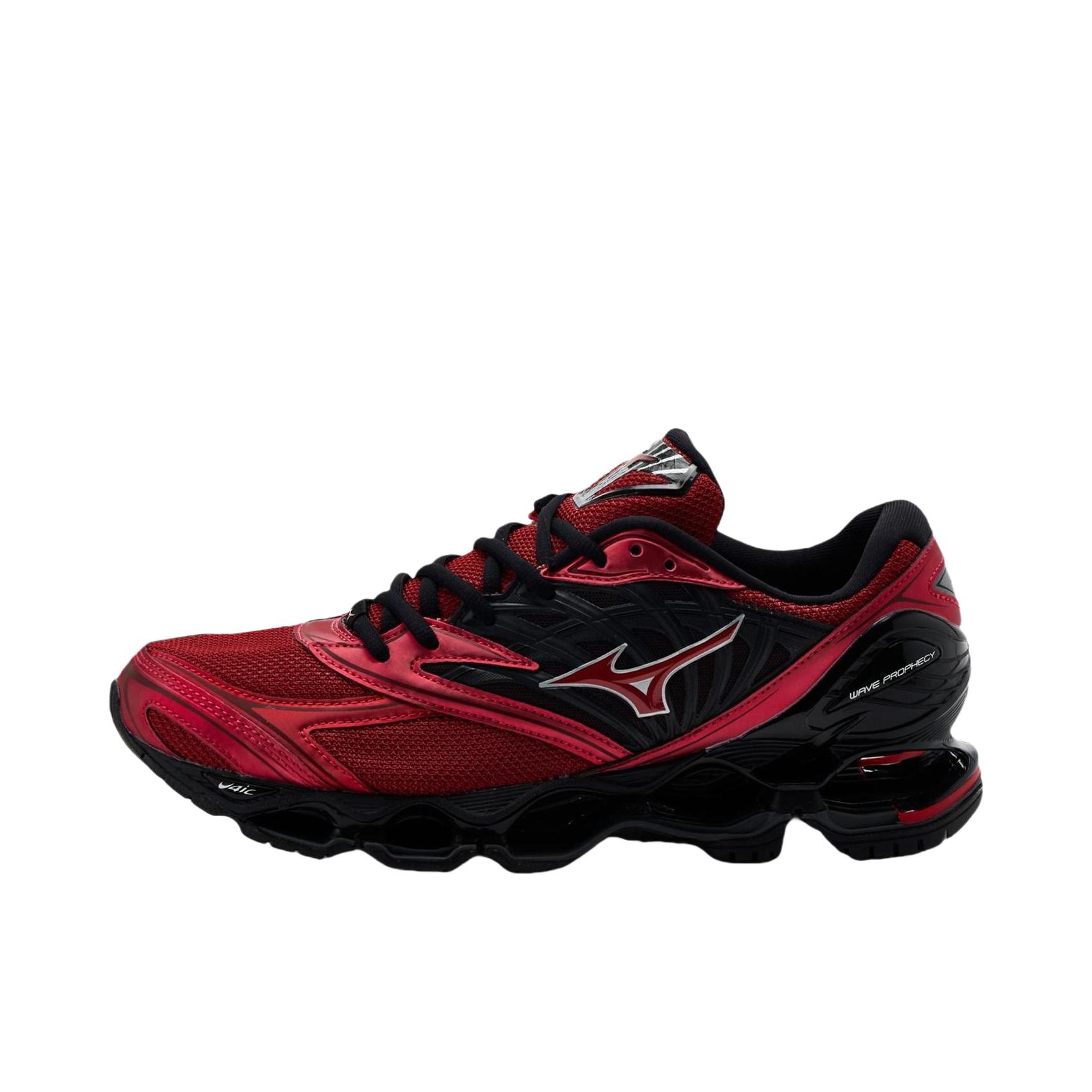 推荐商品：Mizuno/美津浓  Wave Prophecy LS  预言  缓震回弹 防滑耐磨 舒适轻便  网布  透气 拼接织物 合成革 支撑 百搭时尚 休闲运动  跑鞋 红色/黑色