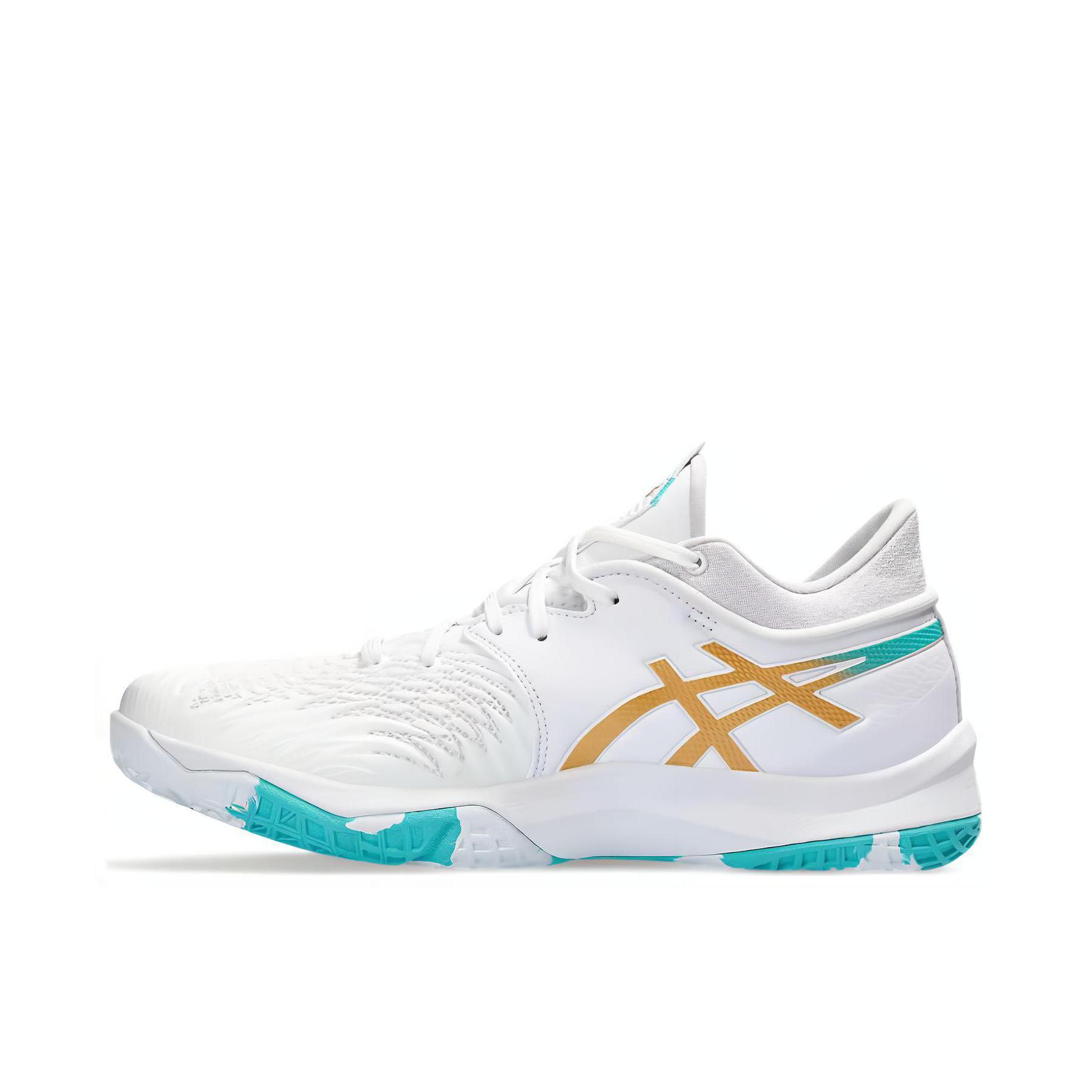 推荐商品：Asics/亚瑟士 Unpre Ars 防滑耐磨 实战缓震 支撑 包裹性 织物 合成革 圆头 篮球鞋 白色/青色