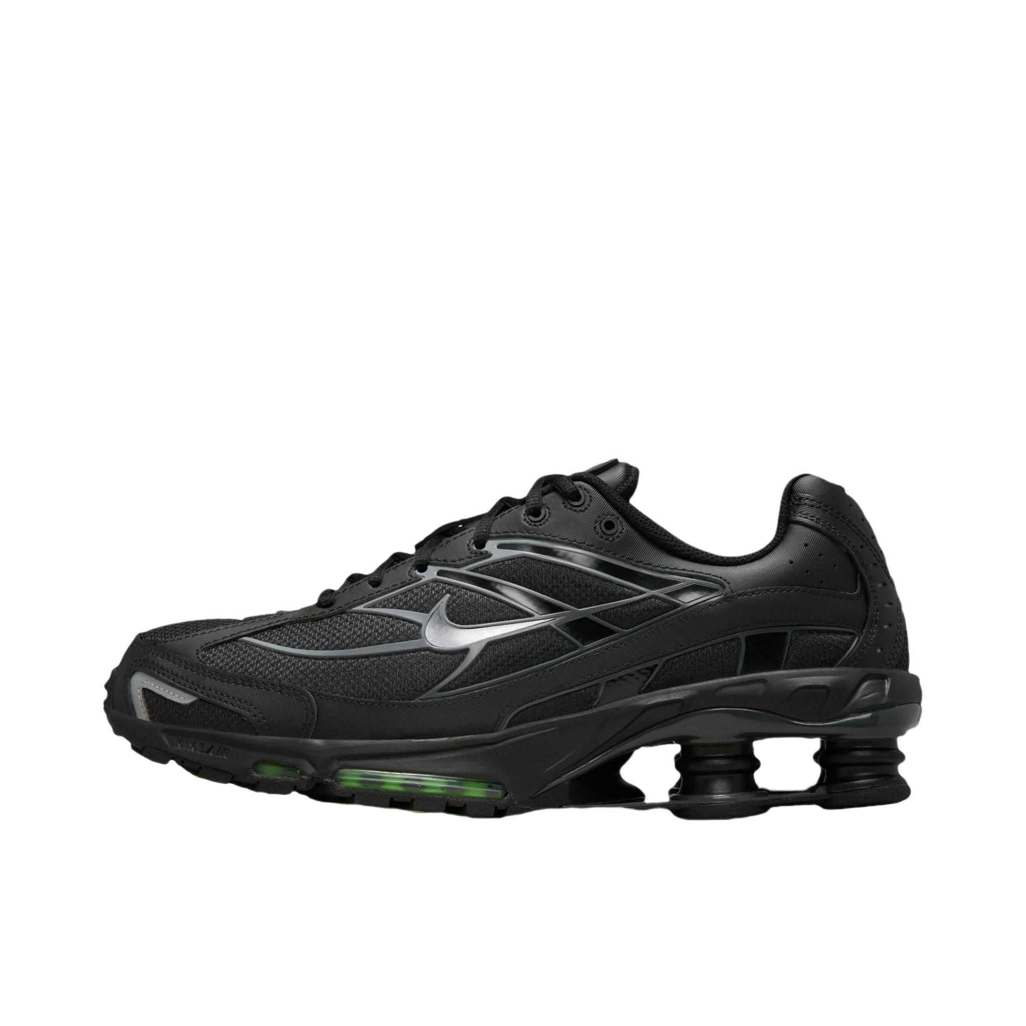 推荐商品：Nike Shox Ride 2 跑鞋 织物防滑耐磨复古支撑贴合回弹 情人节限定/纯黑色/绿色/金属银