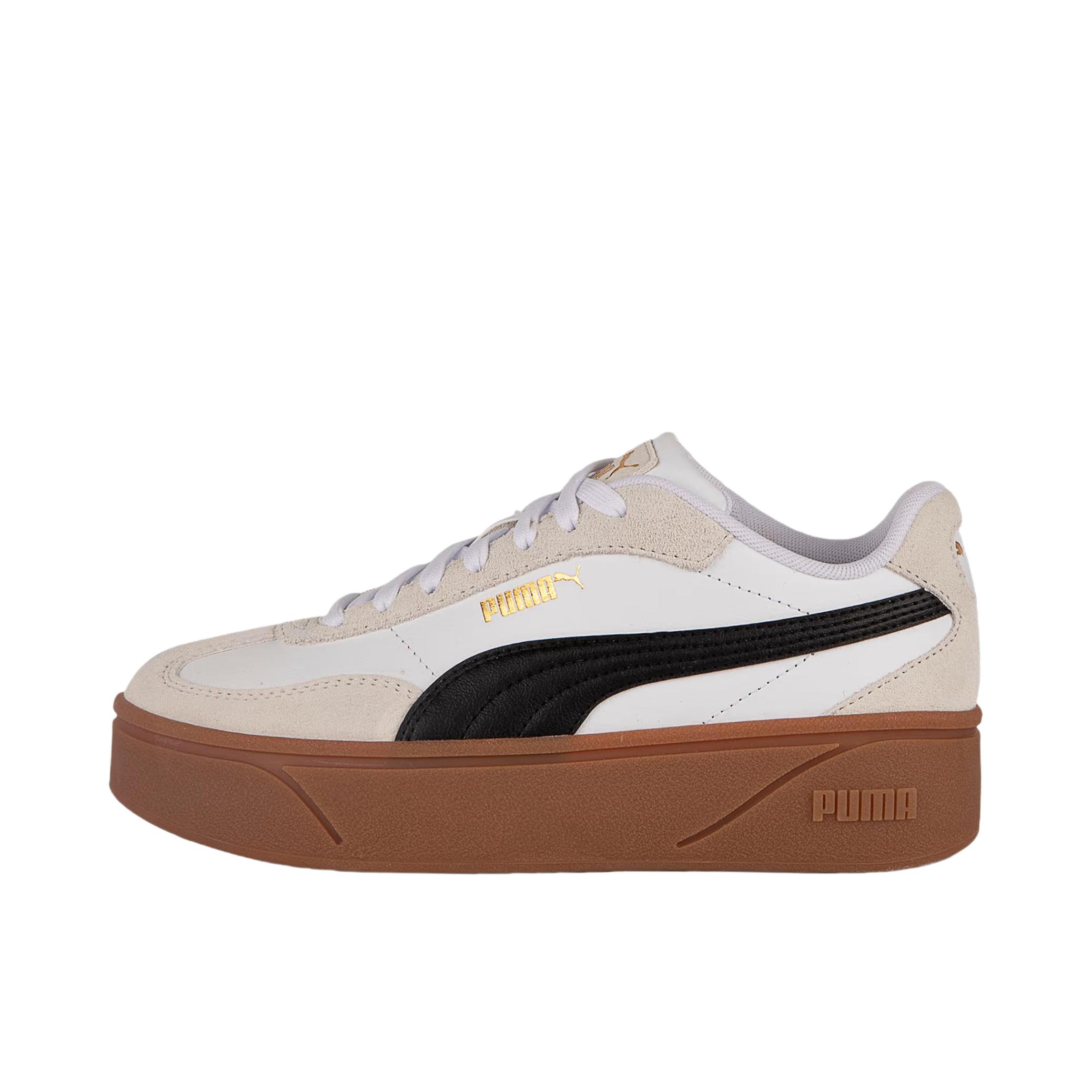 推荐商品：Puma/彪马 Club II Era Platform 板鞋 复古厚底系带圆头支撑 女款/白色/棕色
