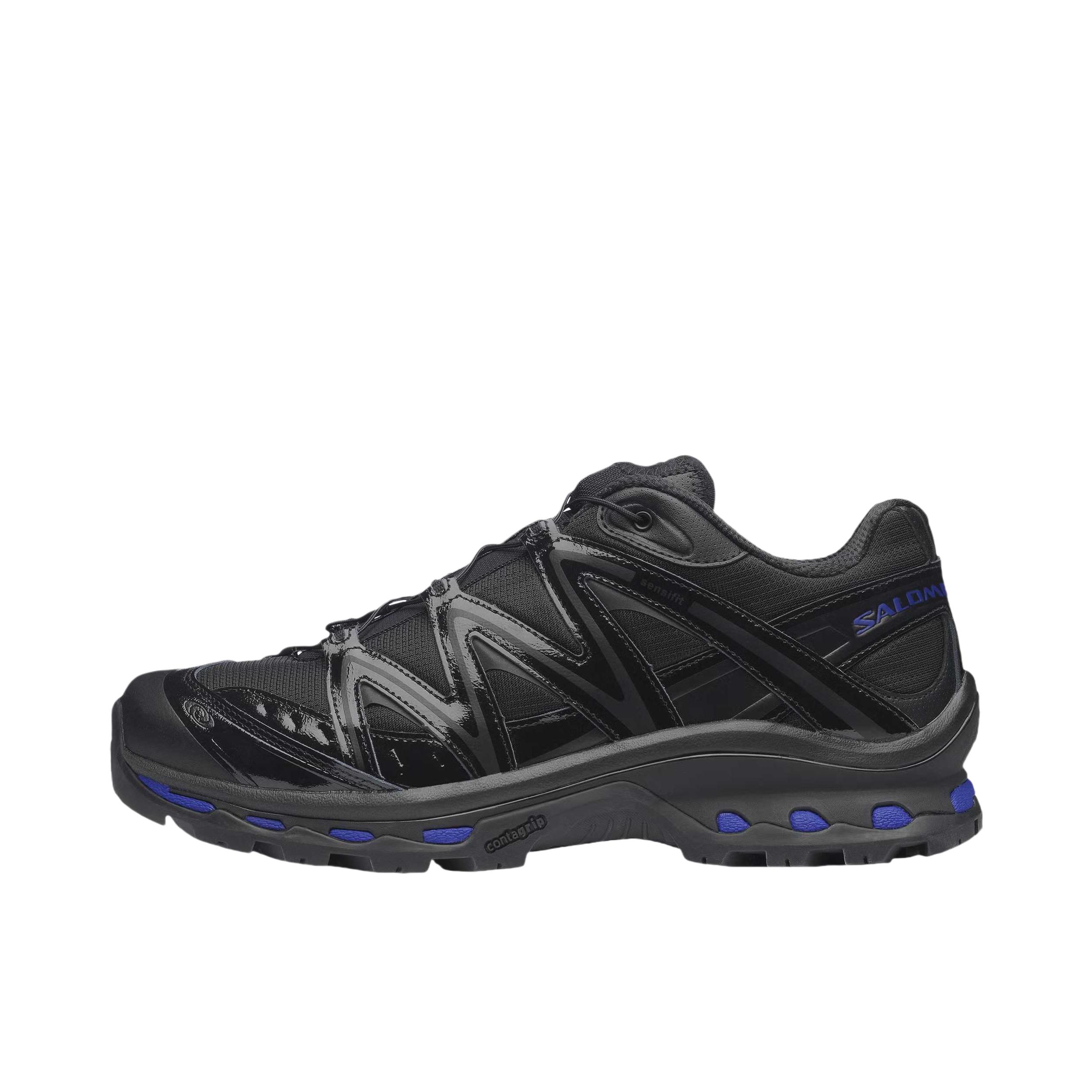 推荐商品：Salomon/萨洛蒙 XT-Quest 户外休闲鞋 越野防水稳定支撑减震网布包裹性 黑色/蓝色