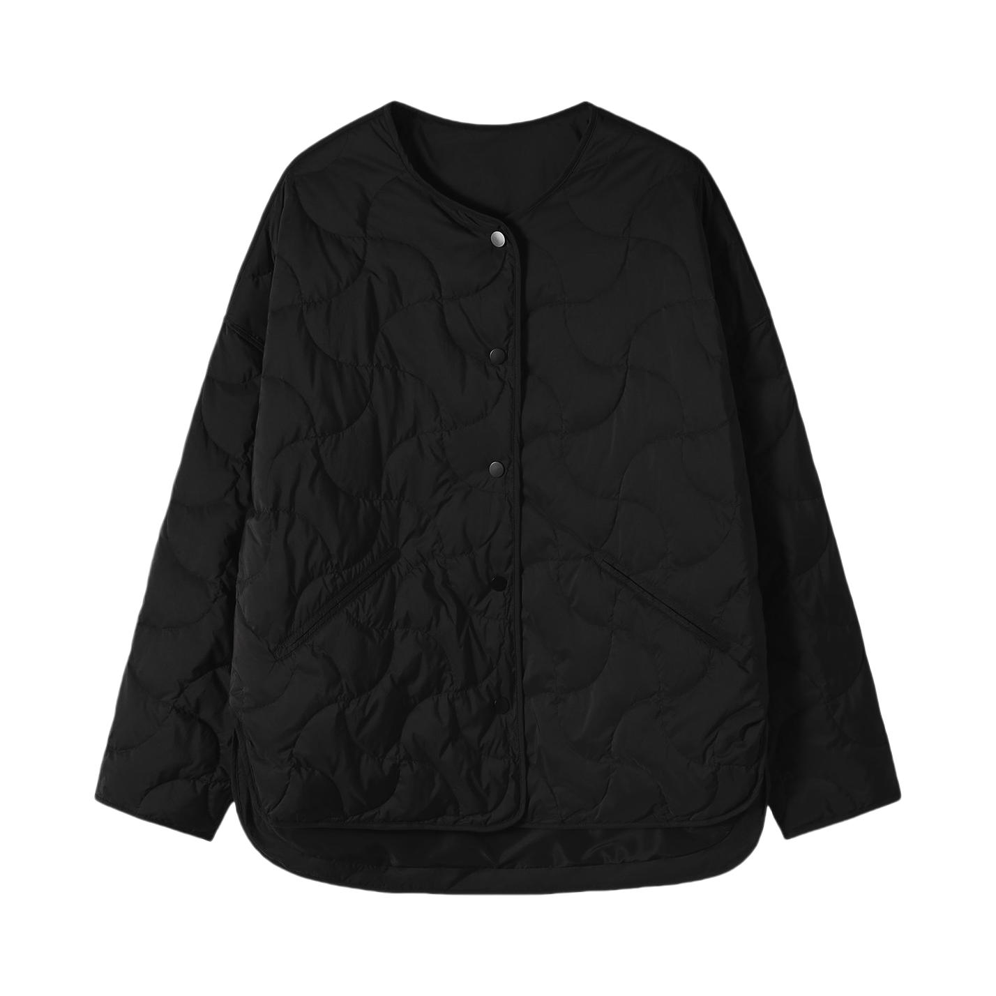 推荐商品：xhange/笑涵阁 鹅绒纯色保暖长袖羽绒服 女装 YRC863553VG 气质黑