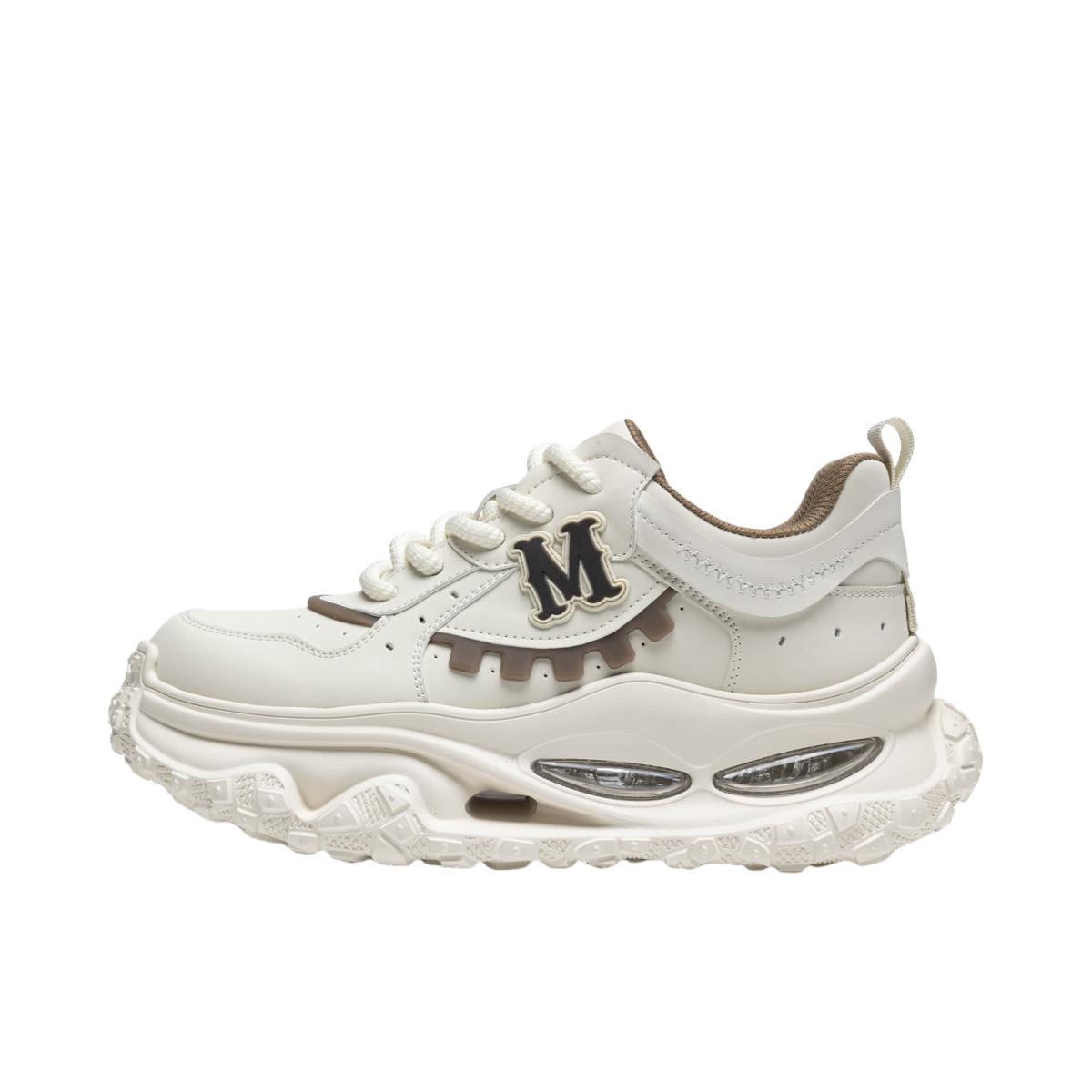 推荐商品：马克华菲 老爹鞋 潮流防滑耐磨厚底 665396062082-F1 白色/杏色