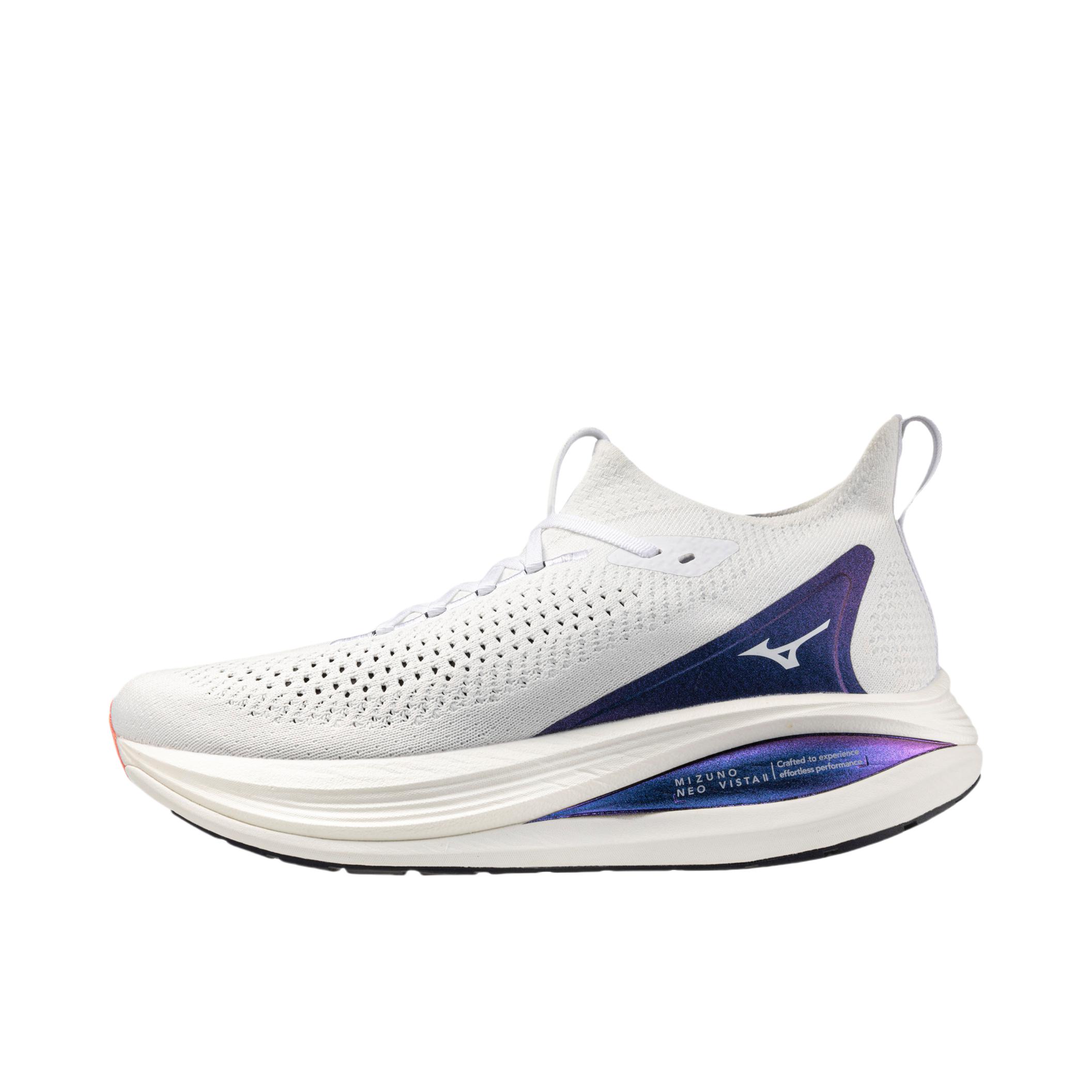 推荐商品：Mizuno/美津浓 Neo Vista 2 跑鞋 柔软耐磨回弹橡胶支撑 纯白色