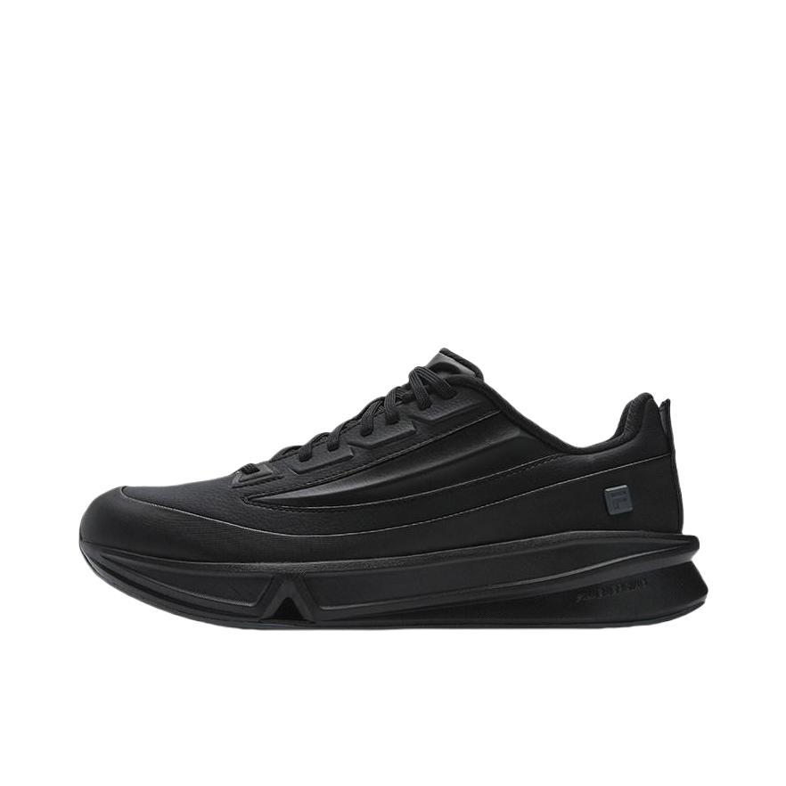 推荐商品：FILA/斐乐 AURA 越野跑鞋 防滑静音防水包裹性体测轻便缓震皮质回弹减震训练 墨黑色