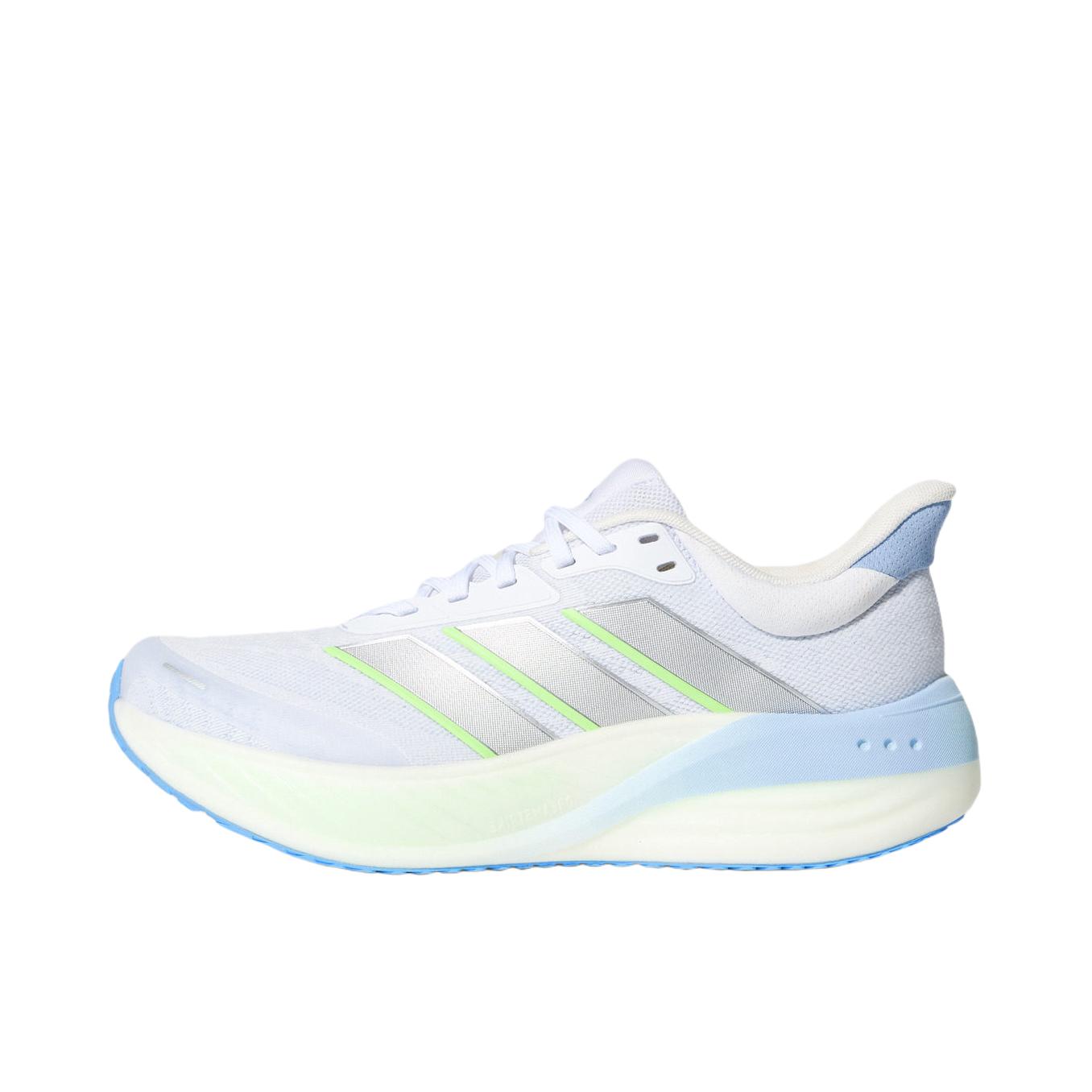 推荐商品：adidas CUSHIONNOVA 跑鞋 时尚潮流舒适百搭回弹缓震防滑贴合越野 亮光蓝/白色/魔力酸橙绿