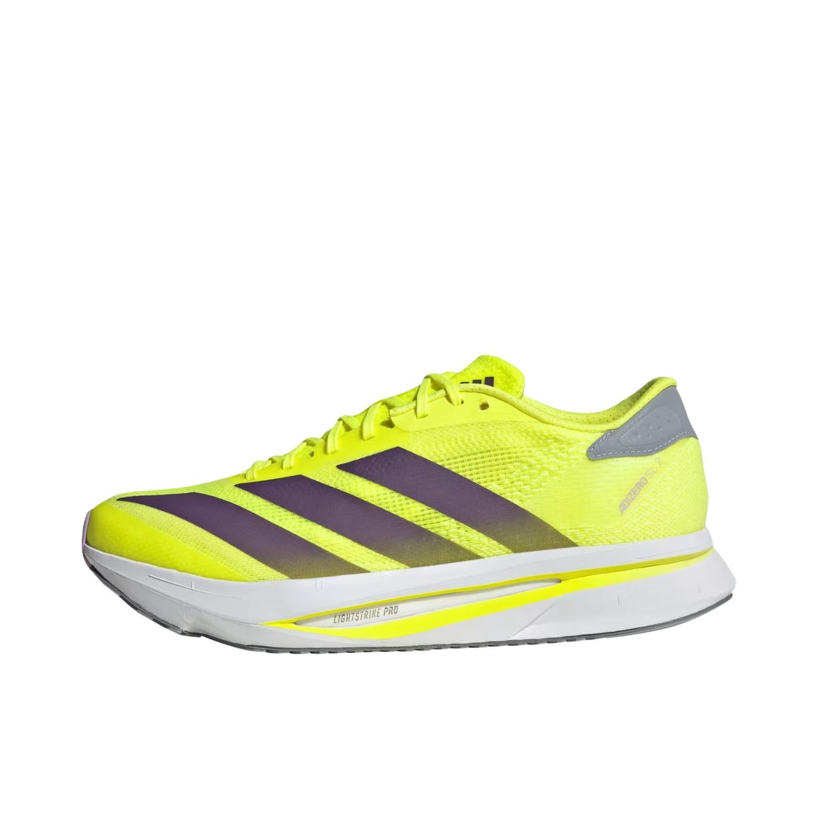 推荐商品：adidas Adizero Sl 2 跑鞋 轻便缓震支撑马拉松闪充长跑备赛体测训练防滑竞速贴合 太阳黄 